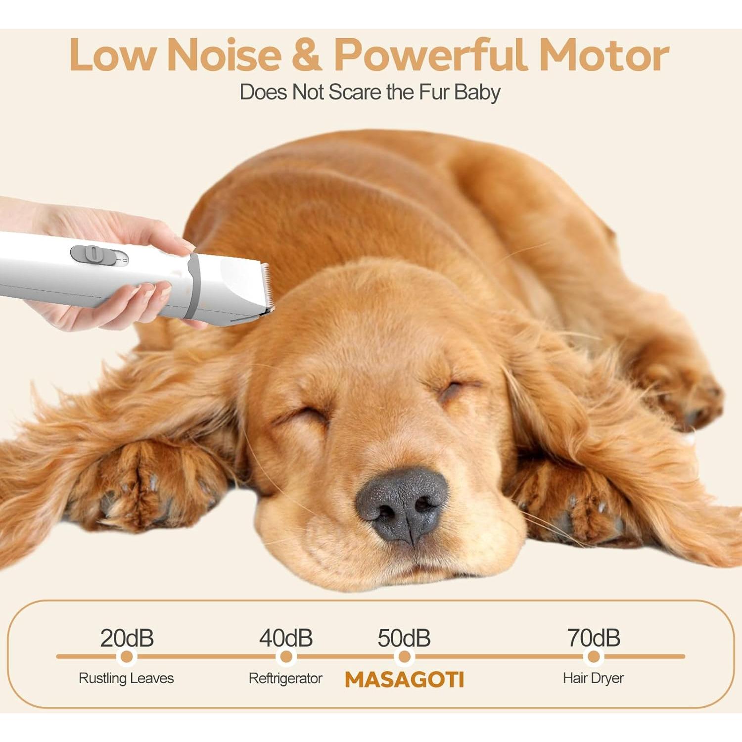 Kit de Cortapelos Inalámbrico Masagotti 4 en 1 para Perros y Gatos