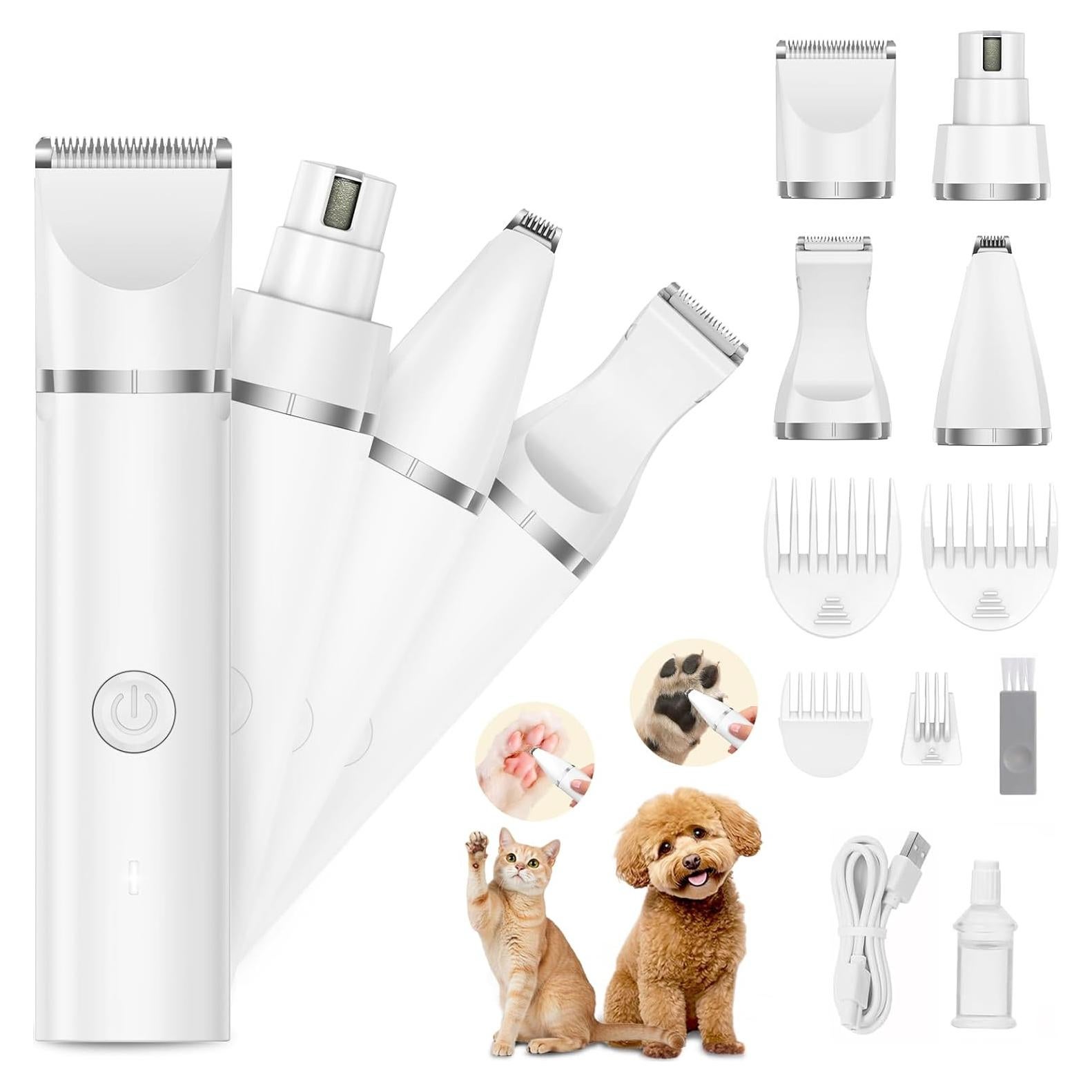 Recortadora de Pelo para Mascotas Virtulance 4 en 1 Inalámbrica
