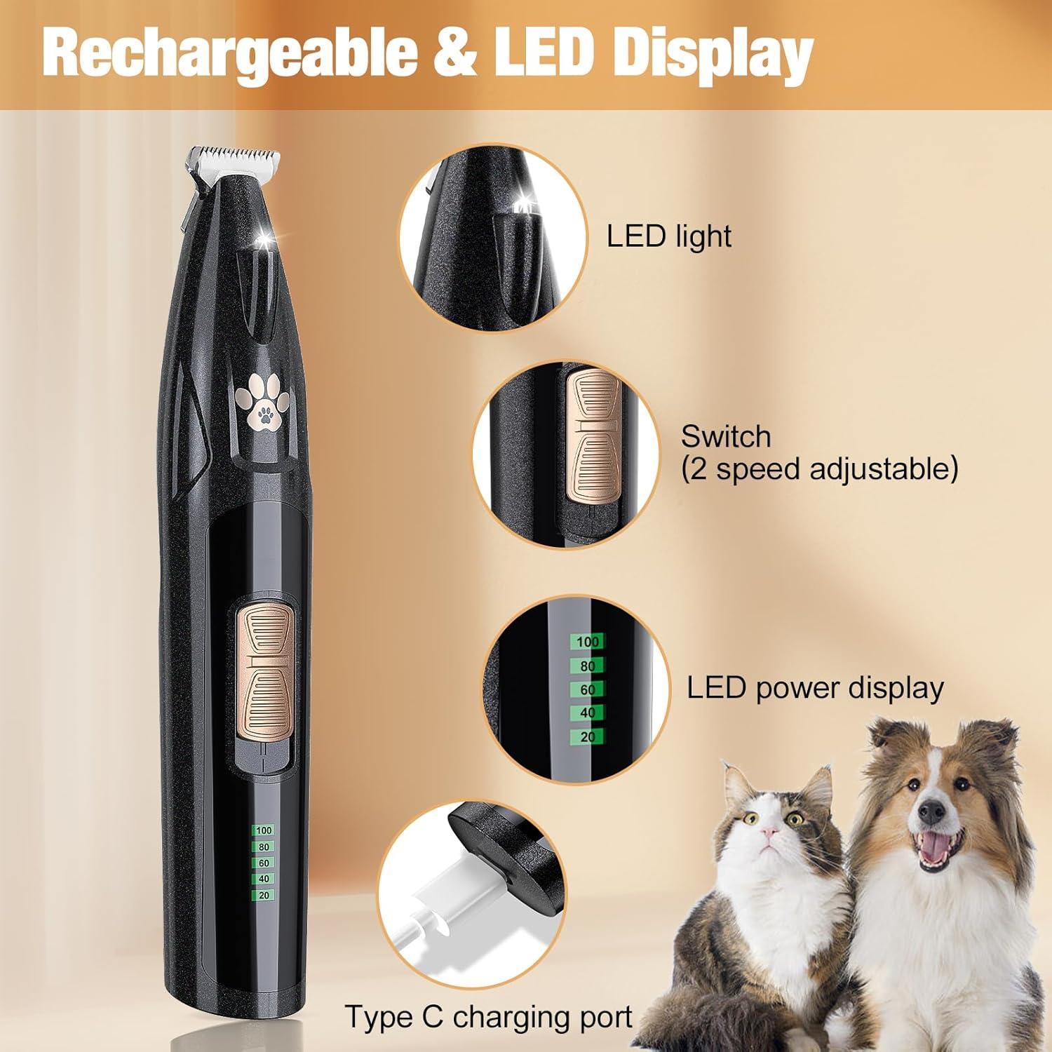 Recortadora Inalámbrica para Perros GIMPYN con LED 19cm