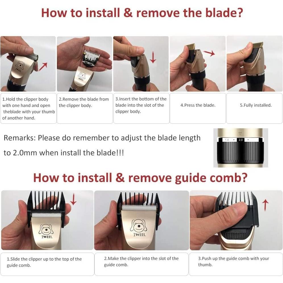 Cortadora de Pelo Inalámbrica IWEEL Oro 2 Velocidades 0.49kg