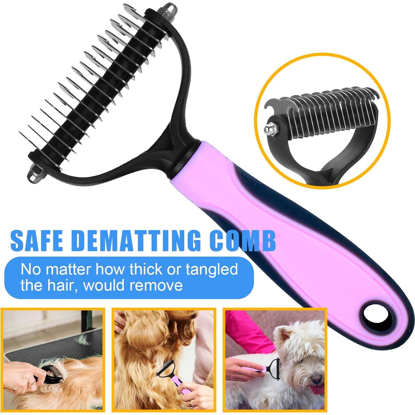 Complete Pet Grooming Solution by Dog - 9PCS Kit with Slicker Brush, Deshedding Tool, and Grooming Comb for All Breeds and Sizes, Promotes Healthy Skin and Coat