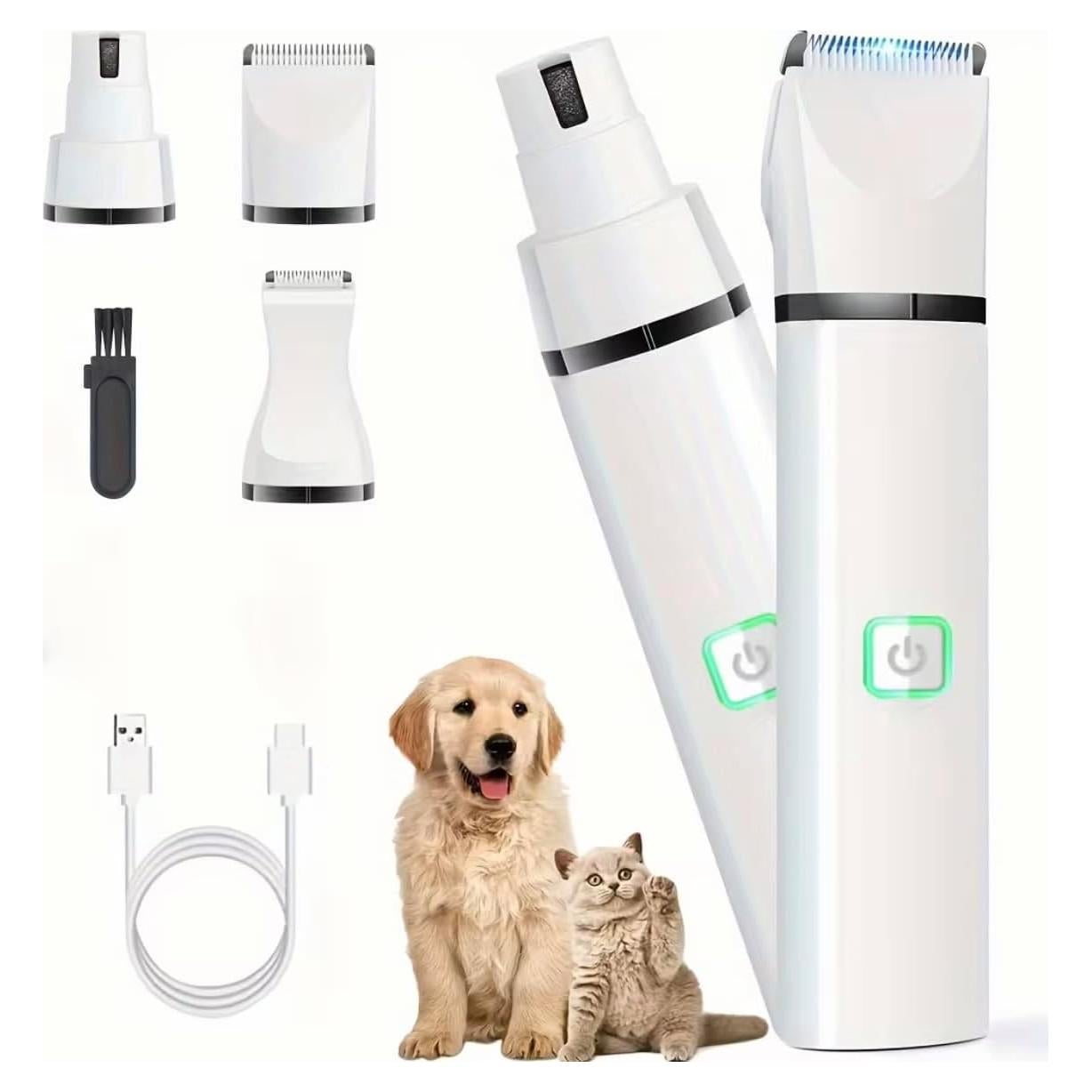 GajetNest 3-in-1 Dog Clippers Pet Grooming Kit, Low Noise, Rechargeable, Cordless, for Dogs Cats and Pets Nail Grinders, Rechargeable, Cordless Long Lasting Battery Quick Charge