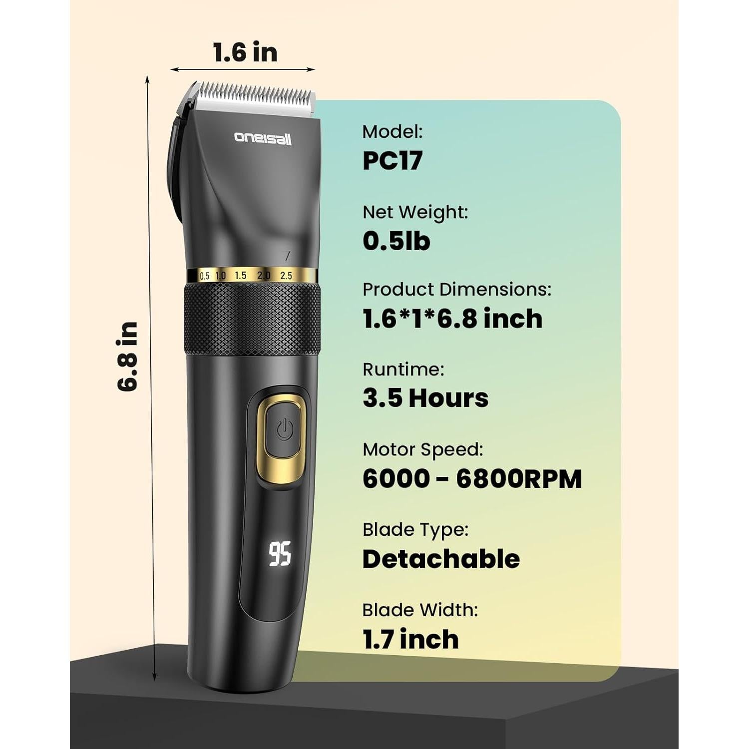 Cortapelos Profesional Oneisall PC17 Inalámbrico IPX7 50dB