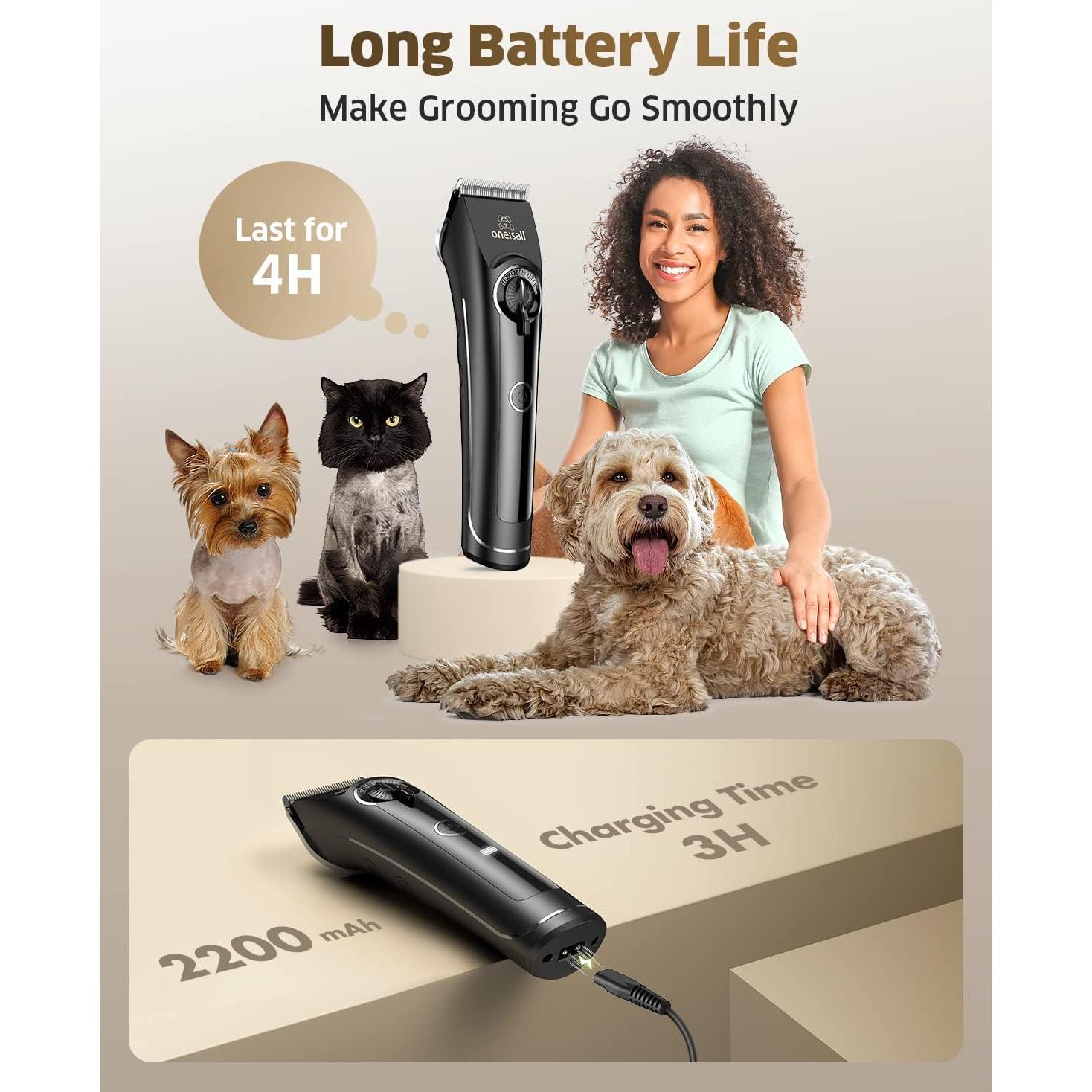 Cortapelos para Perros oneisall CP-9050 4 en 1 con Cuchillas Desmontables