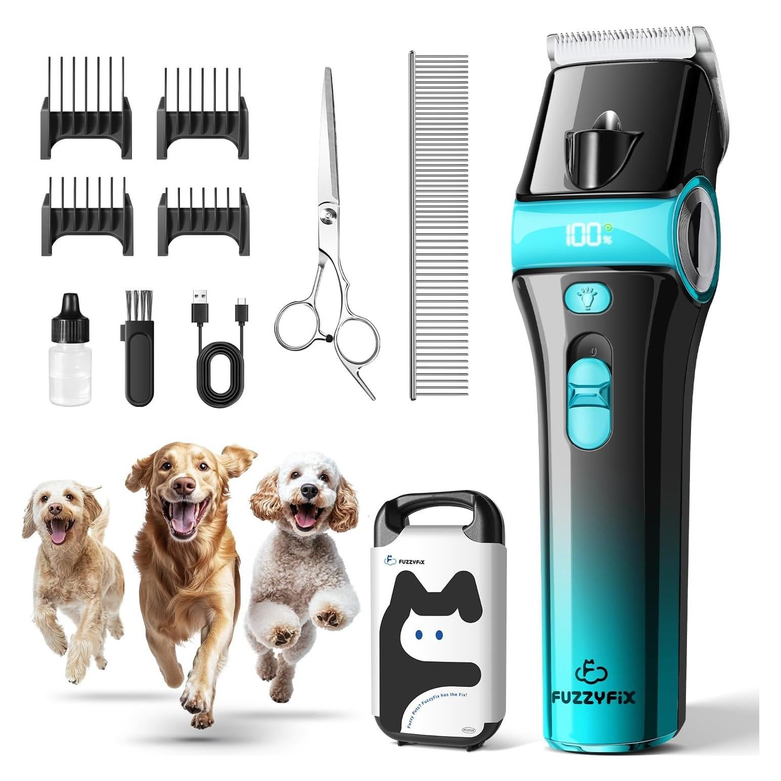 Cortadora de Pelo para Mascotas FuzzyFix 5-en-1 Inalámbrica