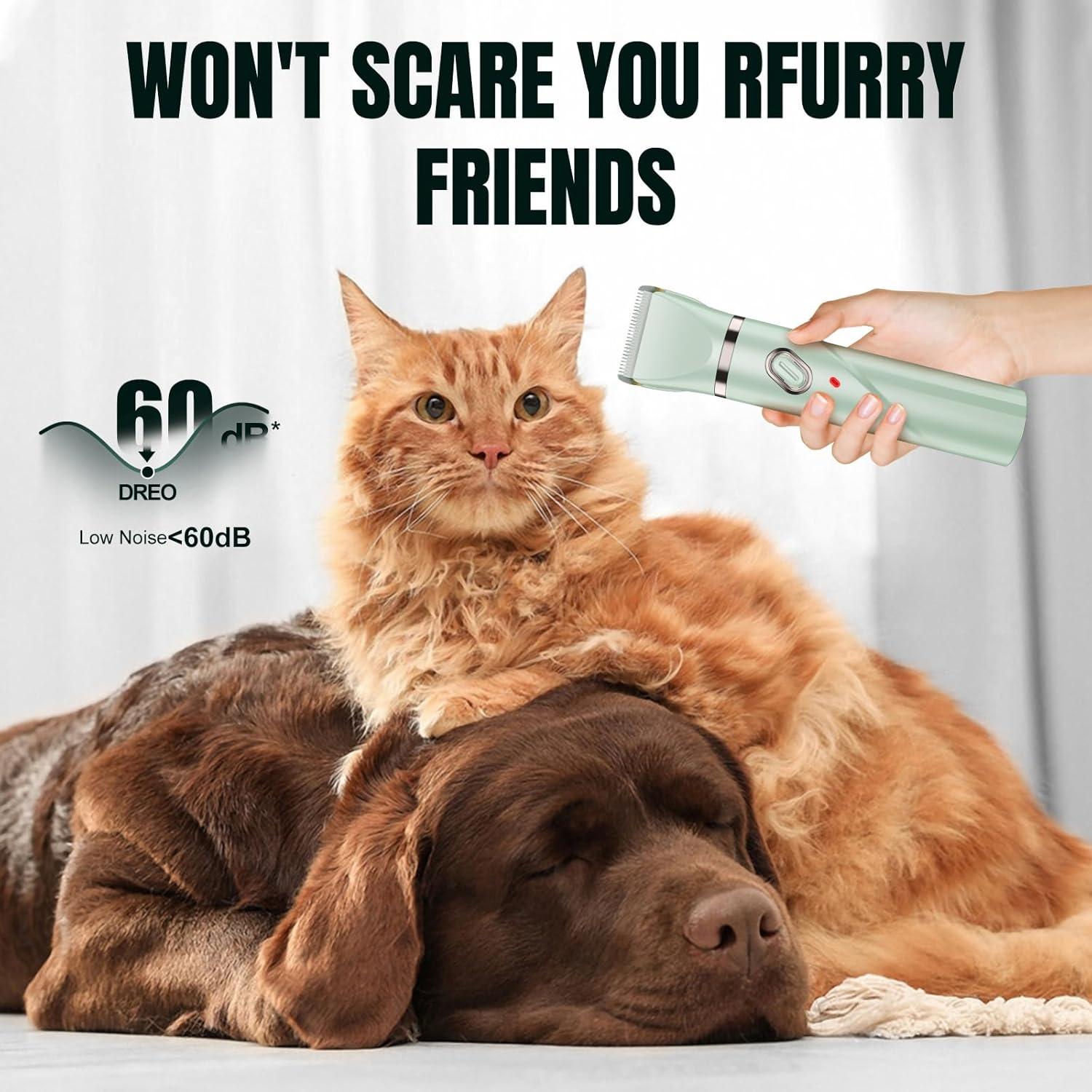 Kit de Cuidado de Mascotas 4 en 1 Lanumi - Cortadora Recargable