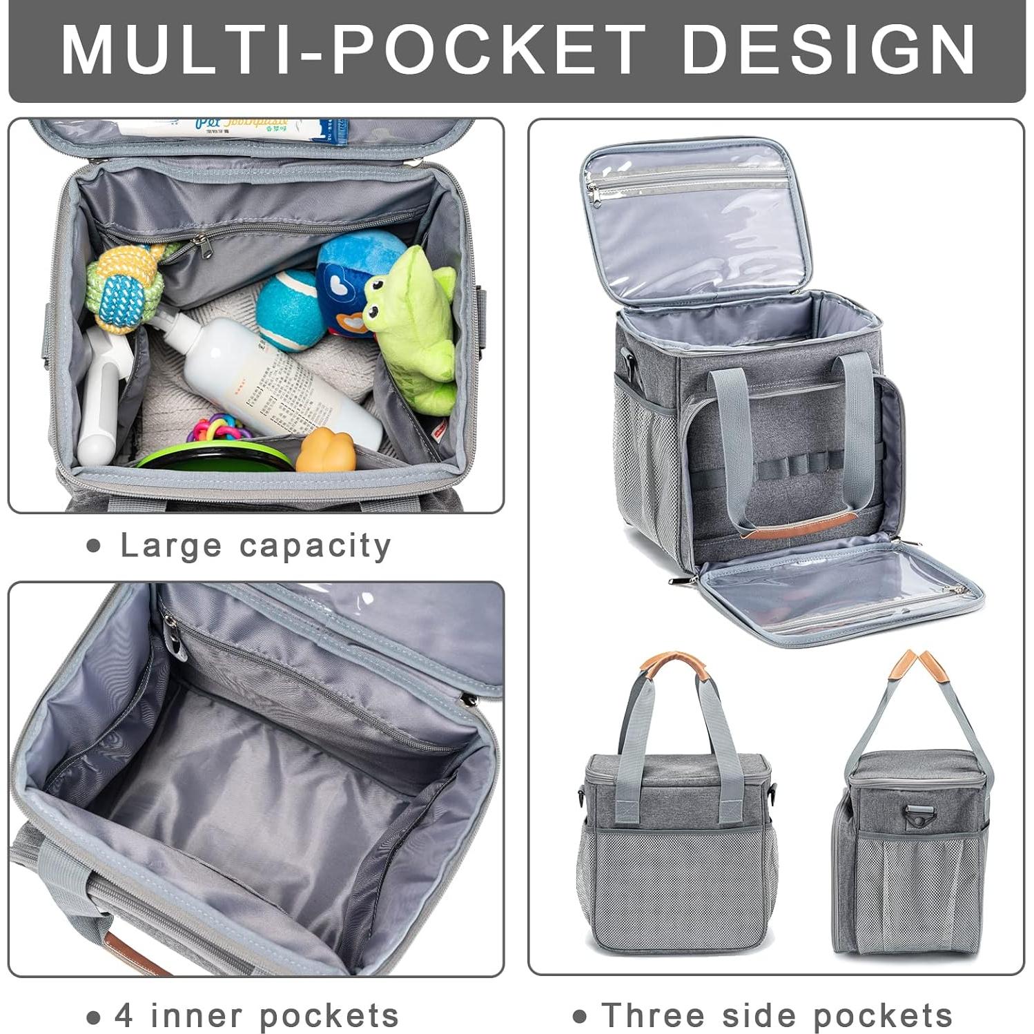 Bolsa de Aseo para Mascotas BABEYER Gris 28x23.1x29 cm