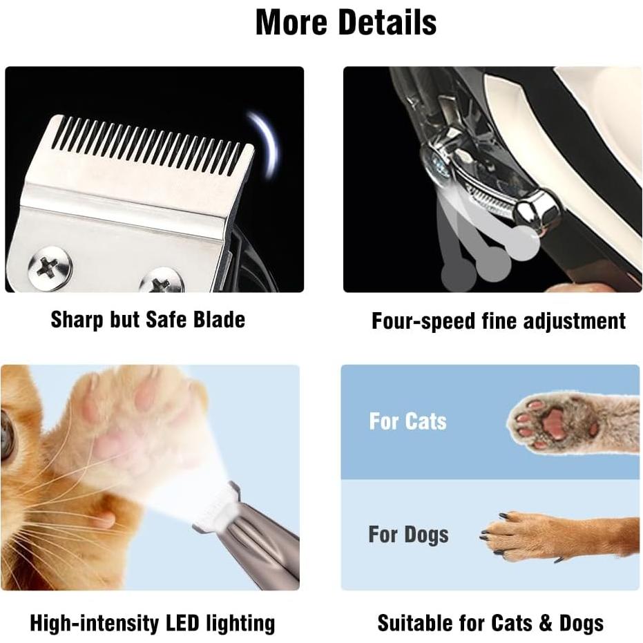 Cortadora de Pelo y Recortadora de Patas VCM 2 en 1 Silenciosa