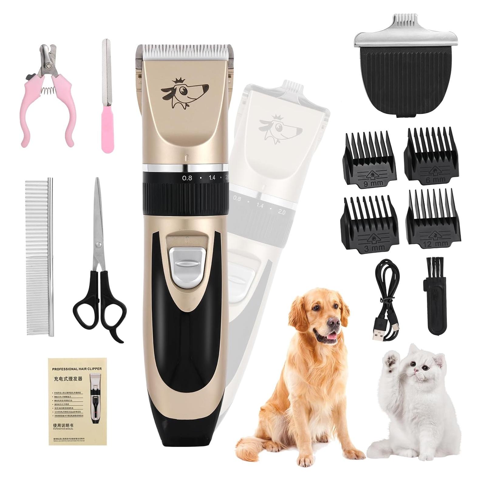 Kit Afeitadora para Perros Aovdy Oro - Tijeras y Cuchilla