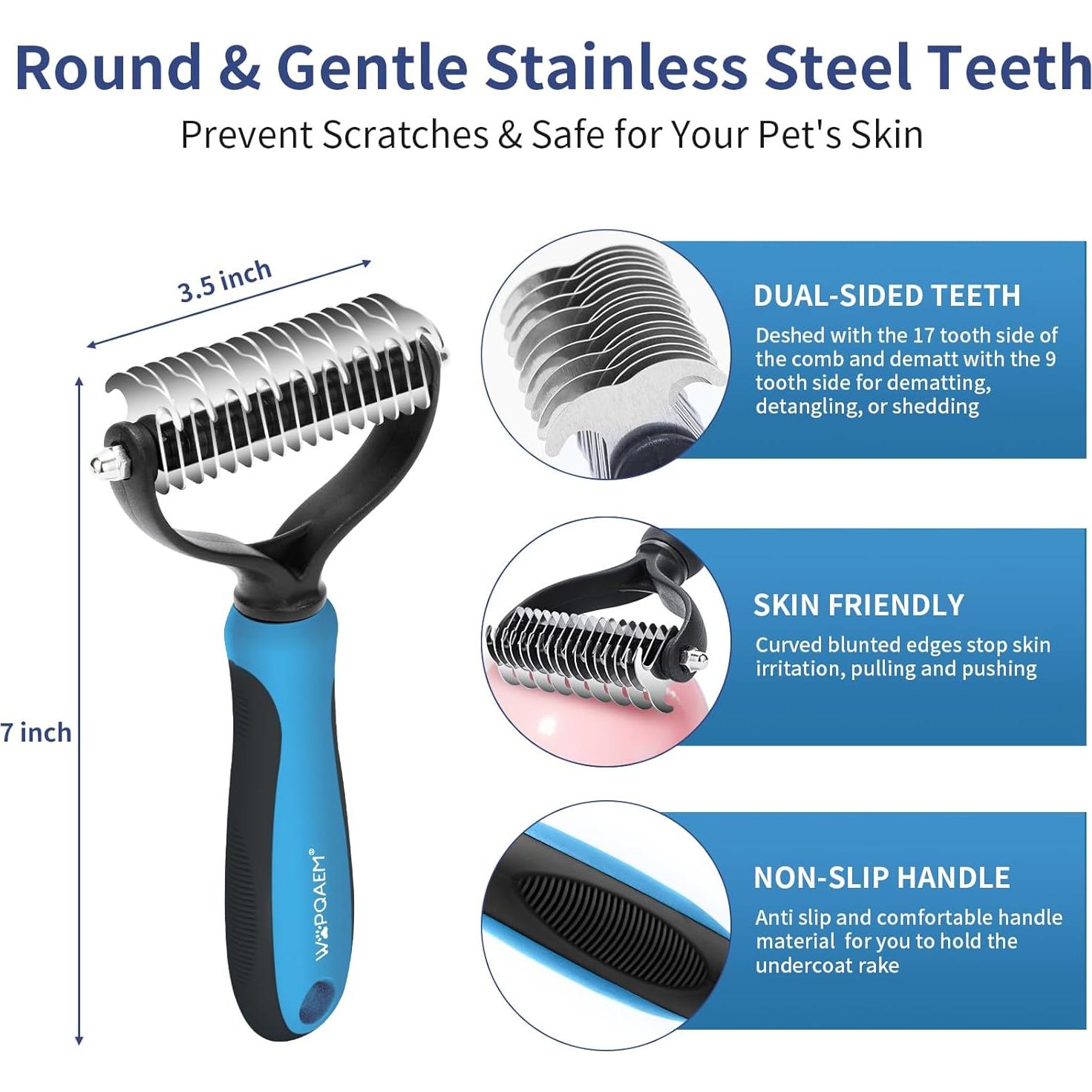 Kit de Aseo para Mascotas WOPQAEM 5 en 1 - Cepillo Autolimpiante