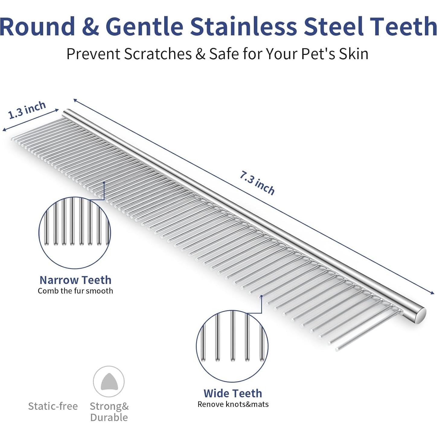 Kit de Aseo para Mascotas WOPQAEM 5 en 1 - Cepillo Autolimpiante