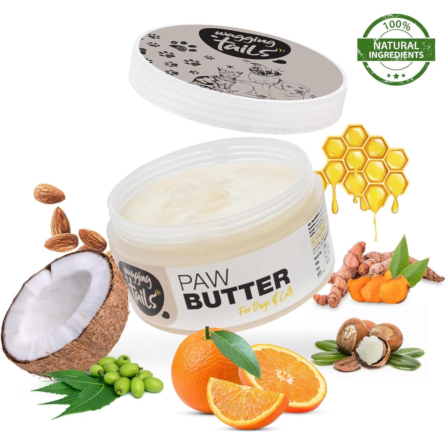 Kit de Aseo 5 en 1 para Mascotas Wagging Tails | Champú 200 ml + Baño Seco 200 ml + Aceite Calmante 200 ml + Mantequilla para Patas 50 ml + Spray para Patas 100 ml