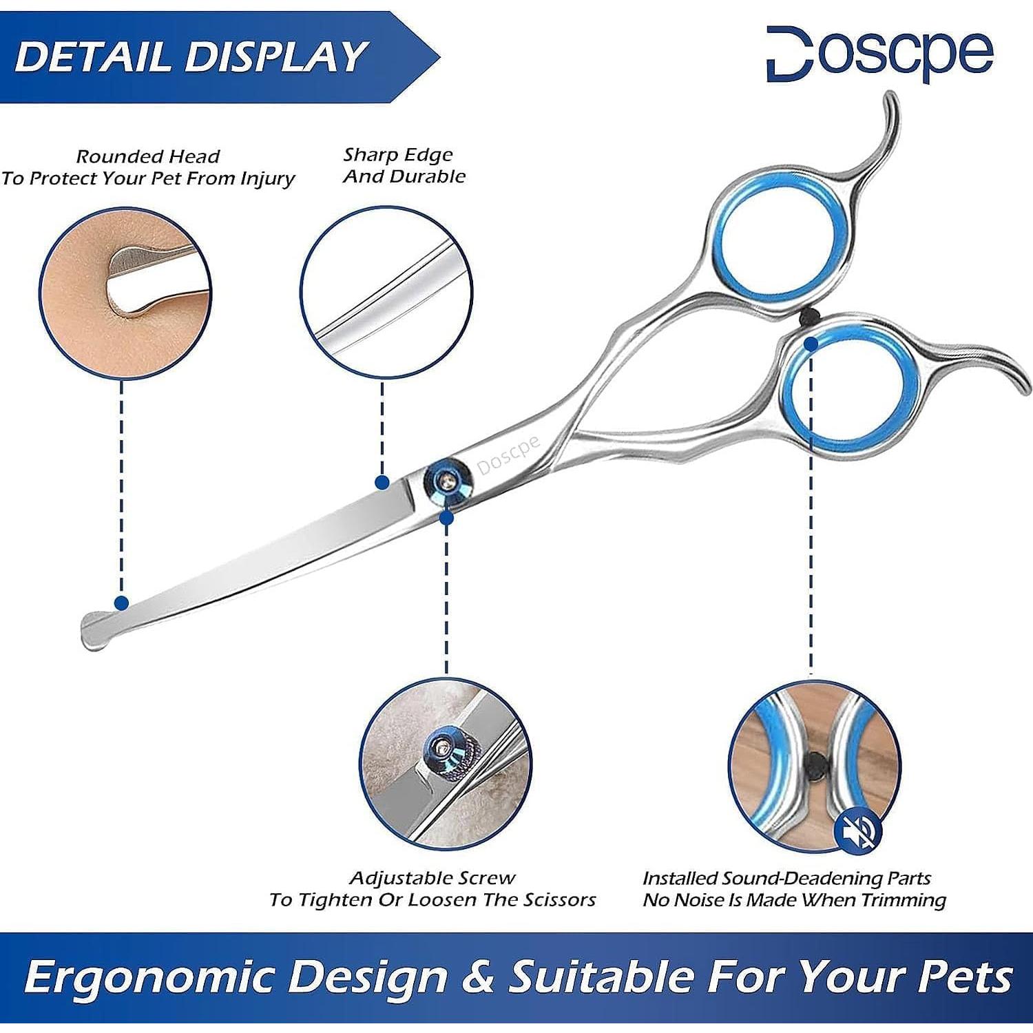 Juego de Tijeras de Aseo Profesional Doscpe 6 en 1 para Mascotas