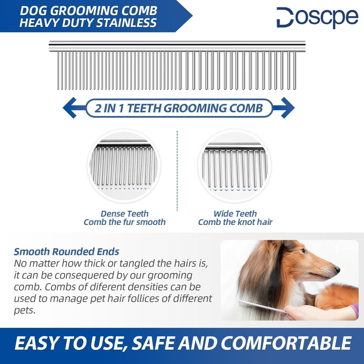 Juego de Tijeras de Aseo Profesional Doscpe 6 en 1 para Mascotas