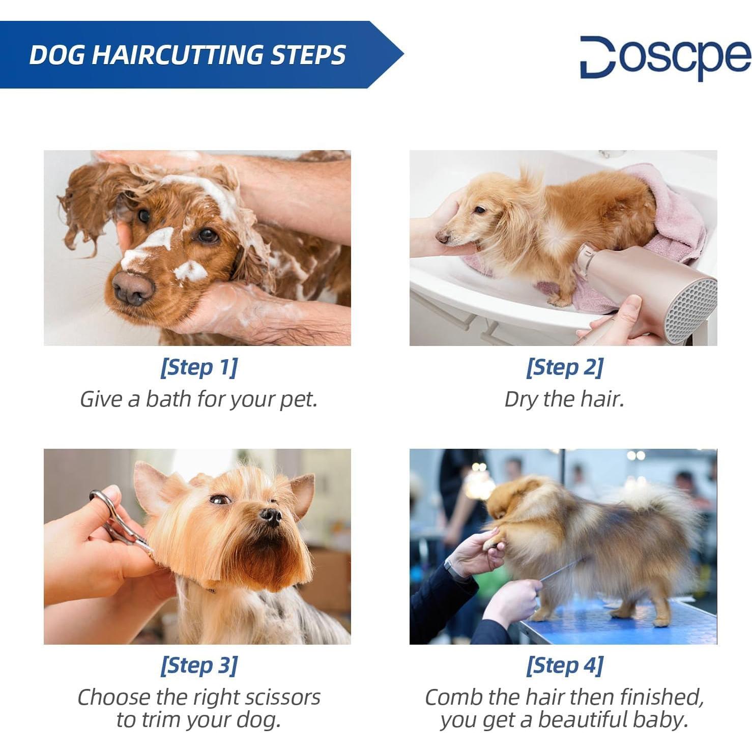 Juego de Tijeras de Aseo Profesional Doscpe 6 en 1 para Mascotas