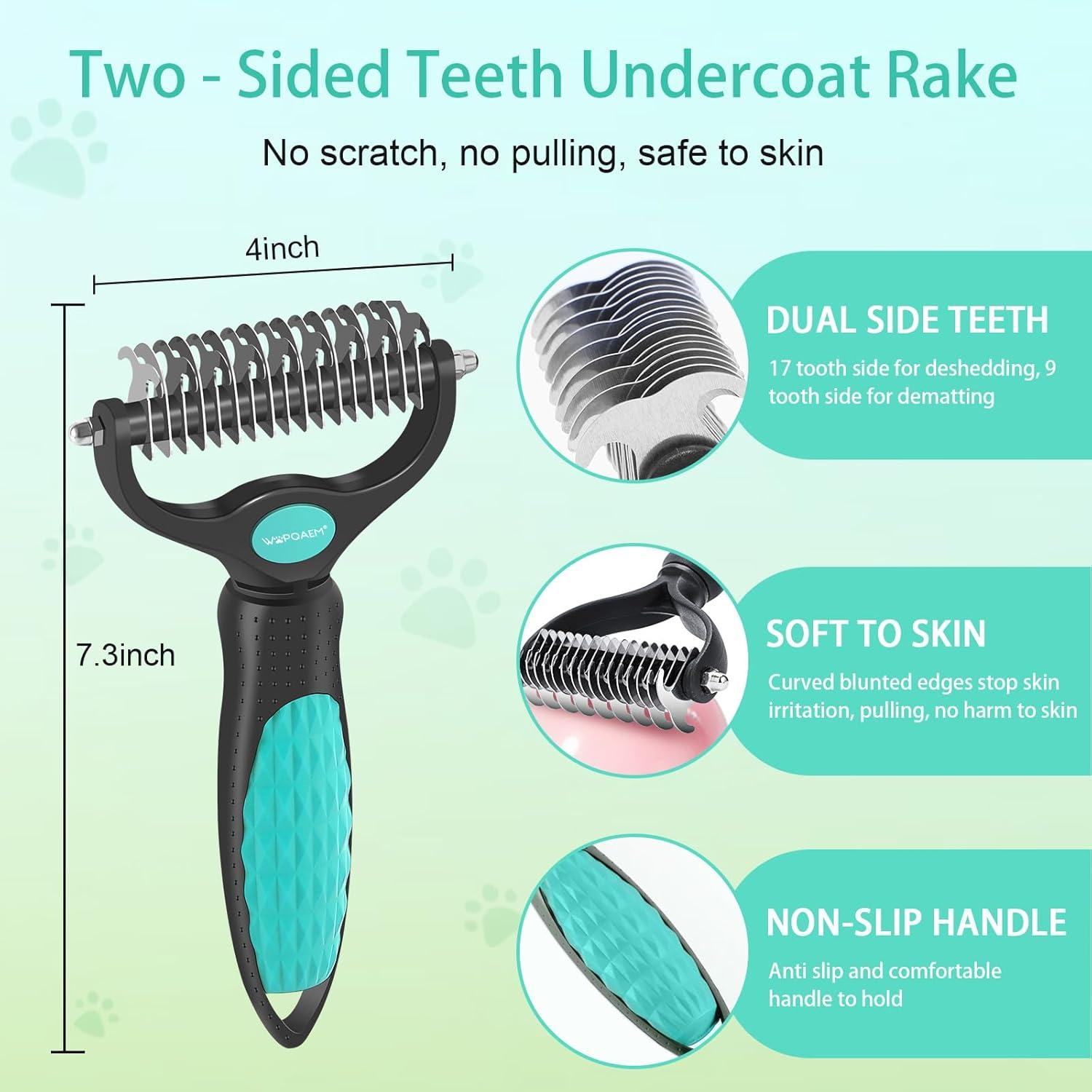 Kit de Aseo 5 en 1 WOPQAEM para Perros y Gatos - Verde