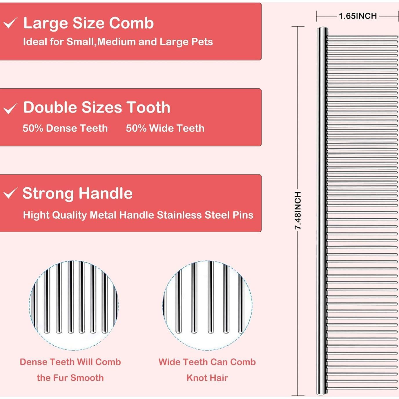 Cepillo Slicker Anrundar para Perros y Gatos - Rojo, Grande