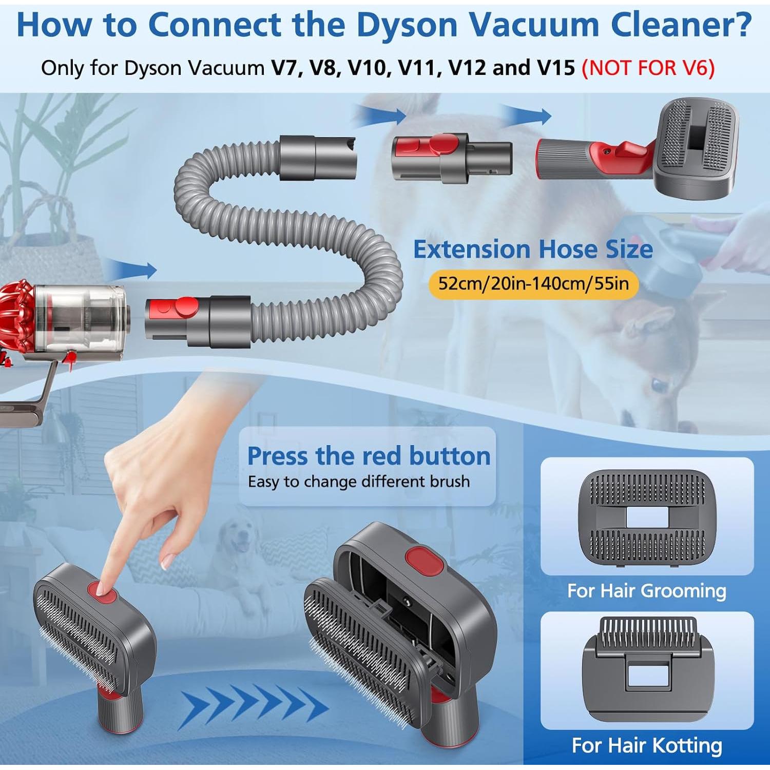 Kit de Acicalamiento para Perros JORAIR Compatible Dyson V7-V15
