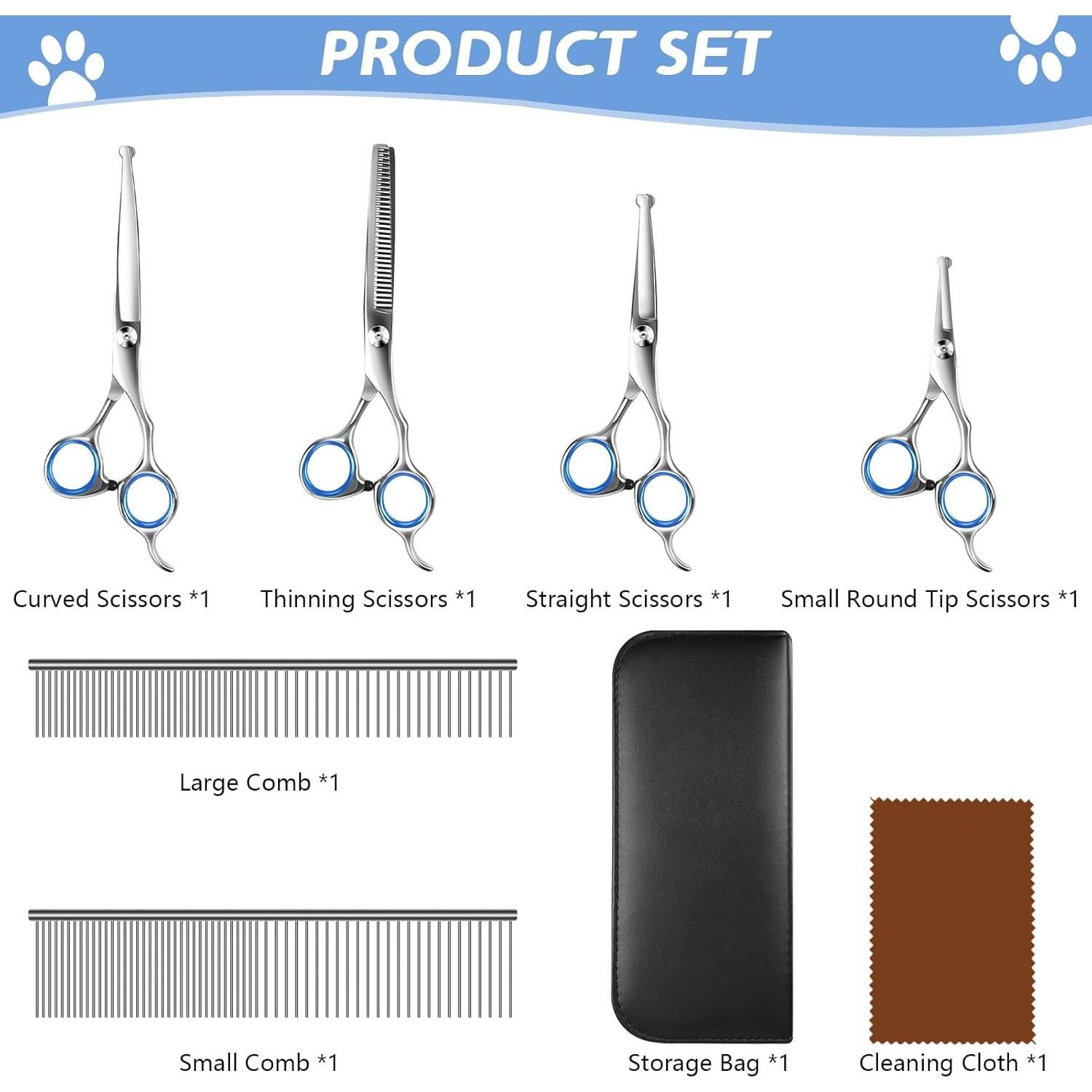 Kit de Aseo Profesional Niura 7 en 1 para Perros y Gatos