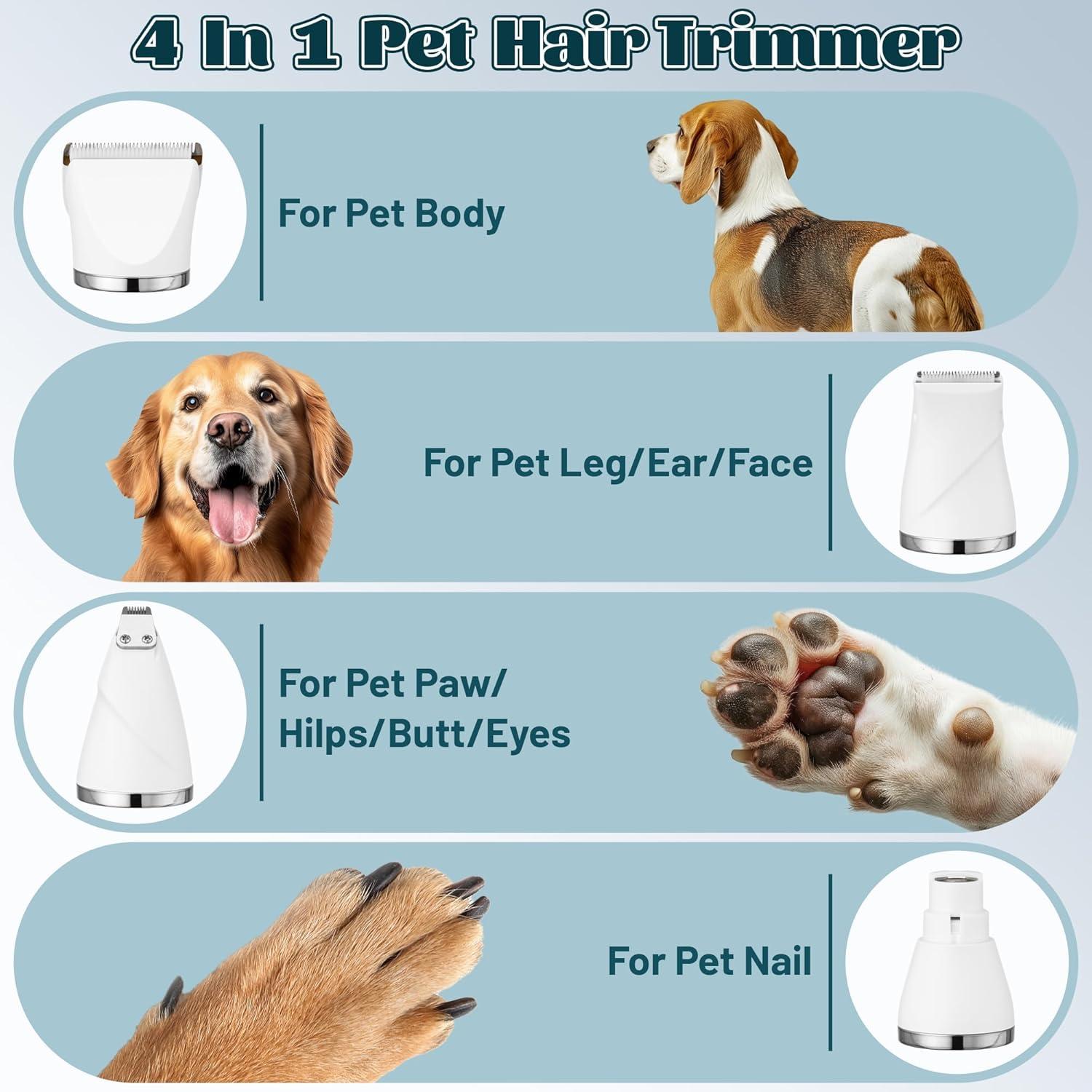 Kit de Aseo para Perros MALLMALL6 4 en 1 Batería 2000mAh