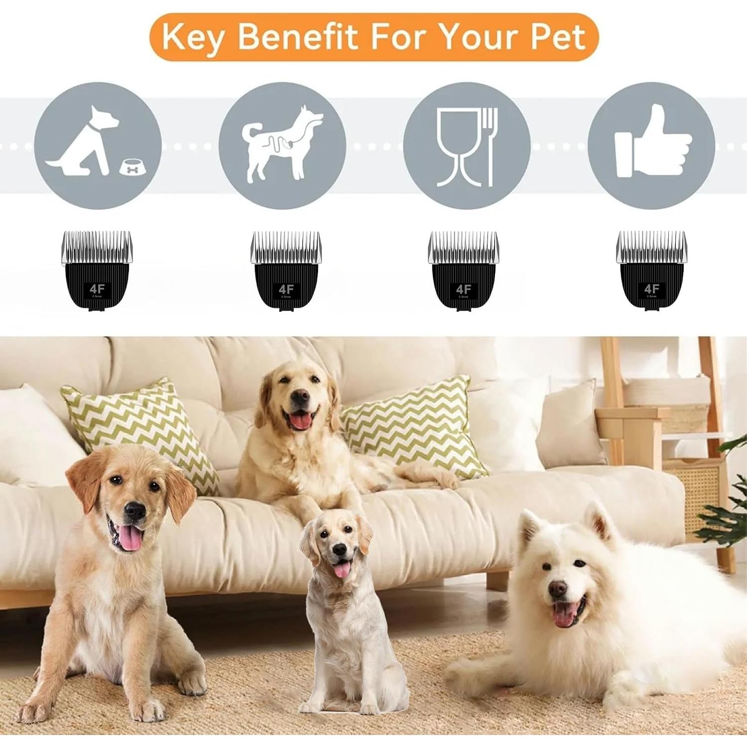 Replacement Blade for nebot P1 Pro Pet Grooming Kit & Vacuum,Size-4F Cut Length 3/8"(9.5mm),Made of Ceramic Blade & Stainless Steel Blade