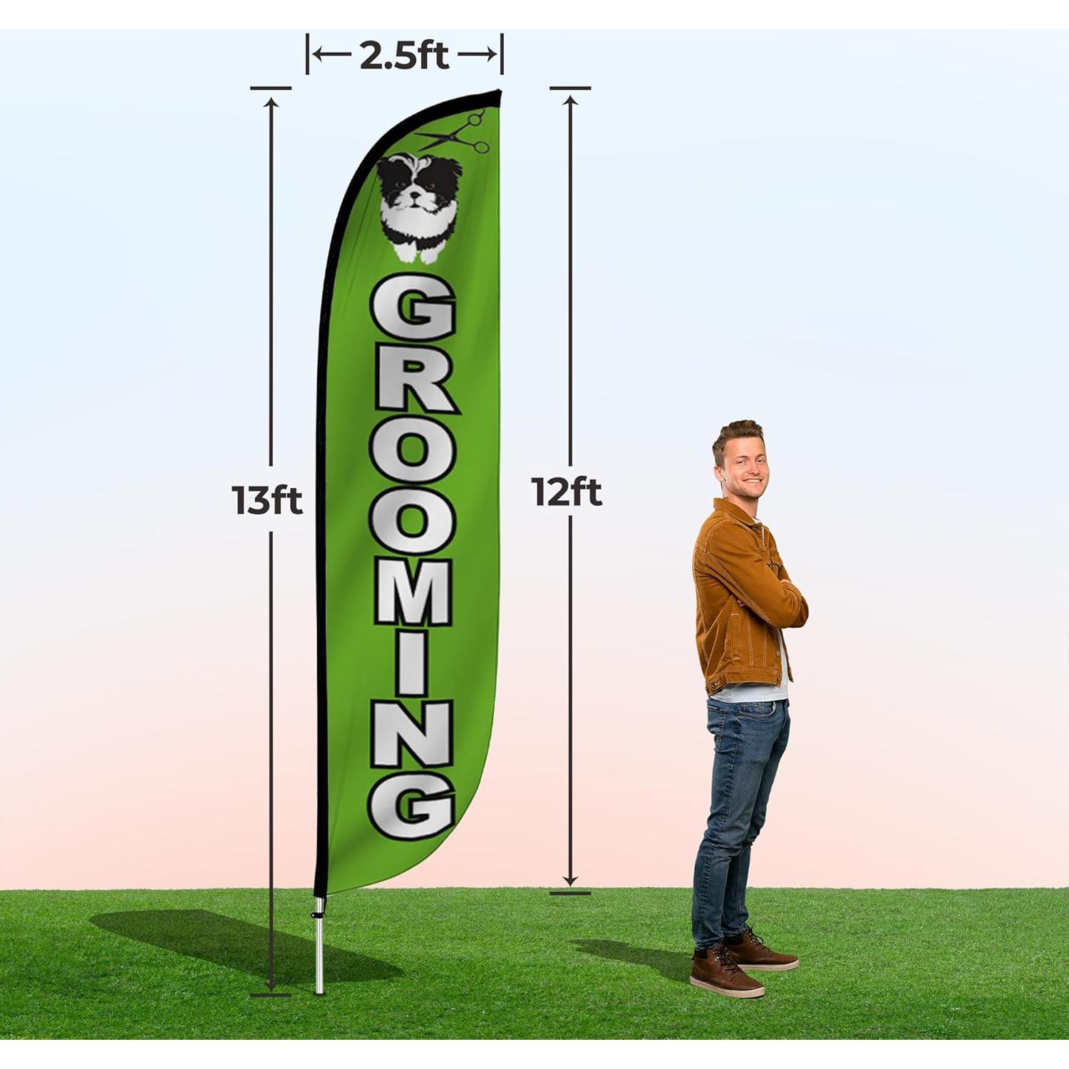 Kit Bandera de Pluma LookOurWay 12 Pies Cuidado de Mascotas