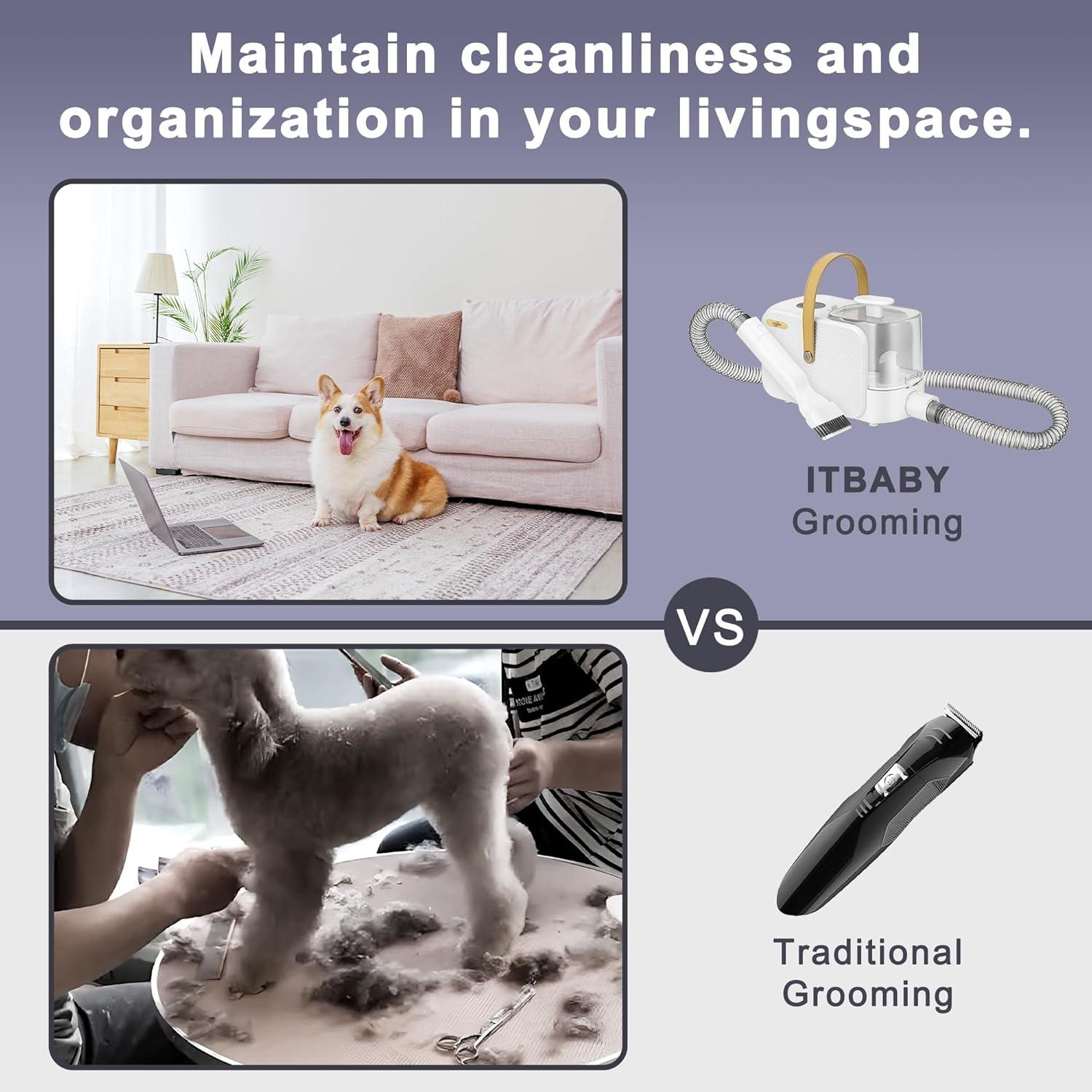 Kit de Aseo para Mascotas ITBABY 2.5L - Aspiradora Silenciosa