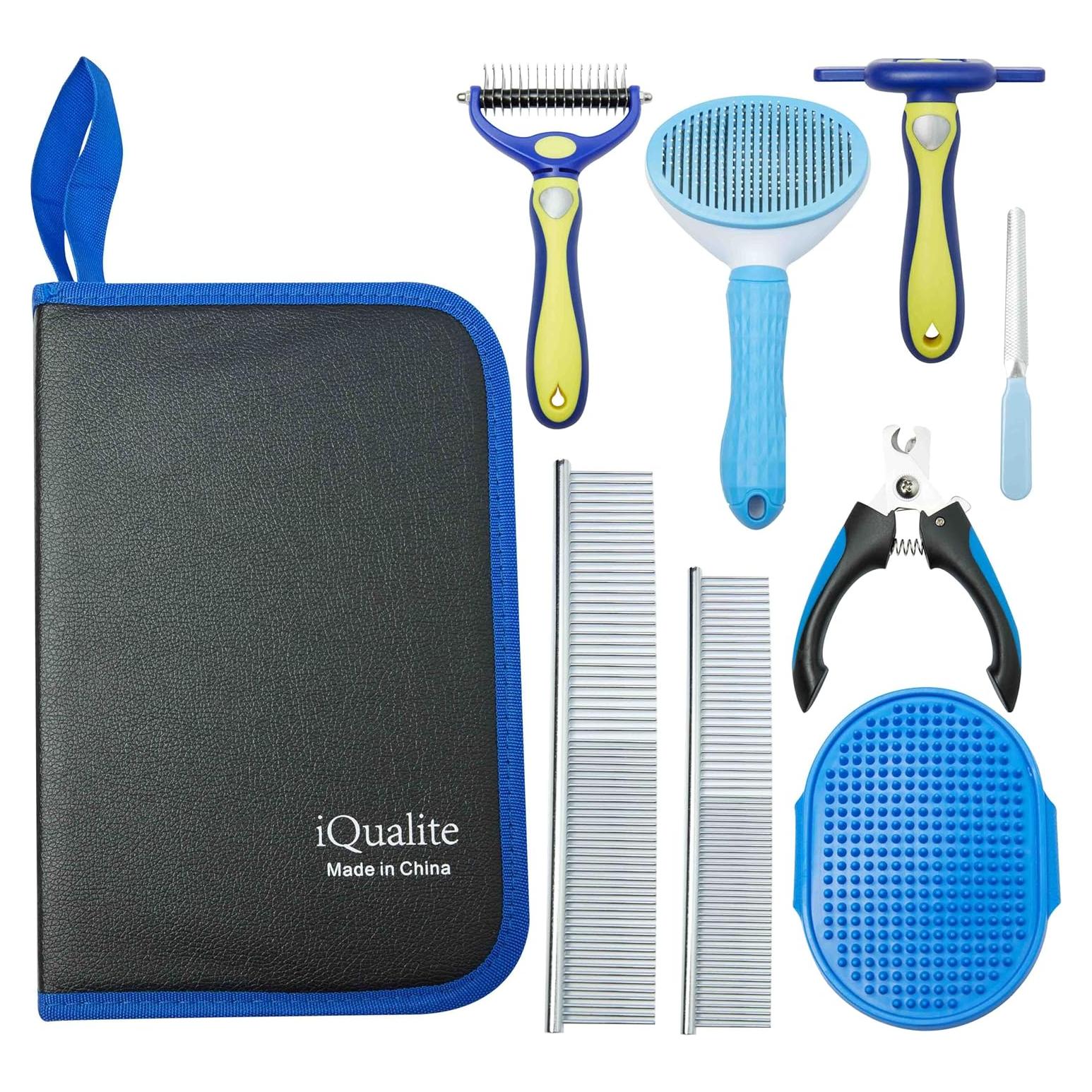 Kit de Aseo Completo para Mascotas iQualite - 8 Piezas