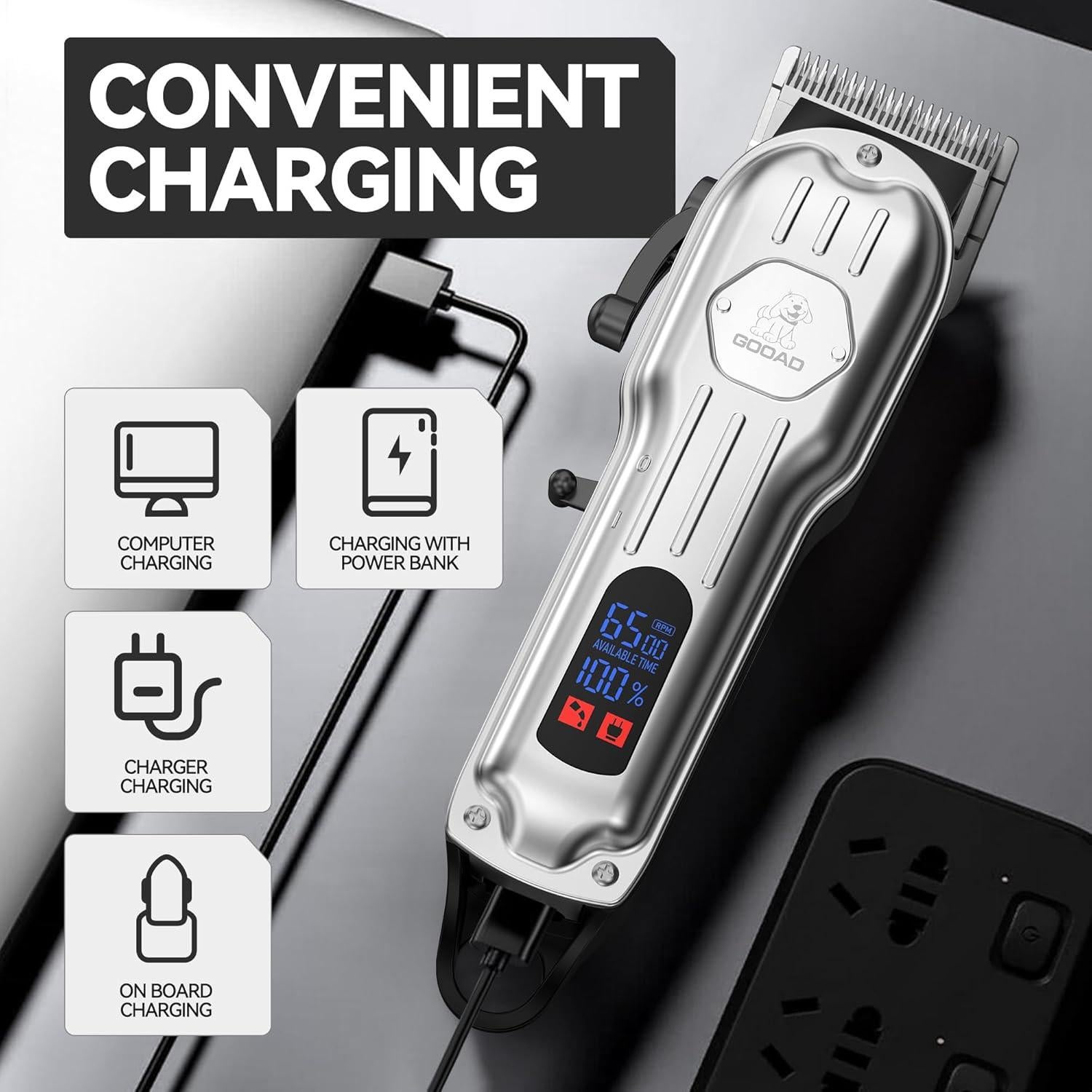 Cortadora de Pelo para Perros Gooad Recargable Plata 240 min