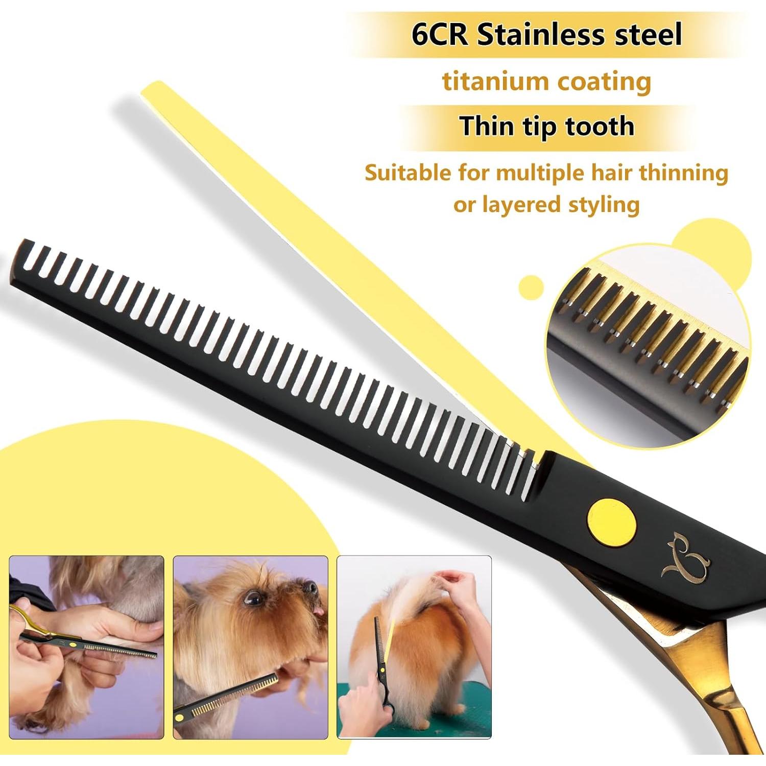 Kit de Tijeras para Acicalar Perros Citywish 5 en 1 Acero Inoxidable