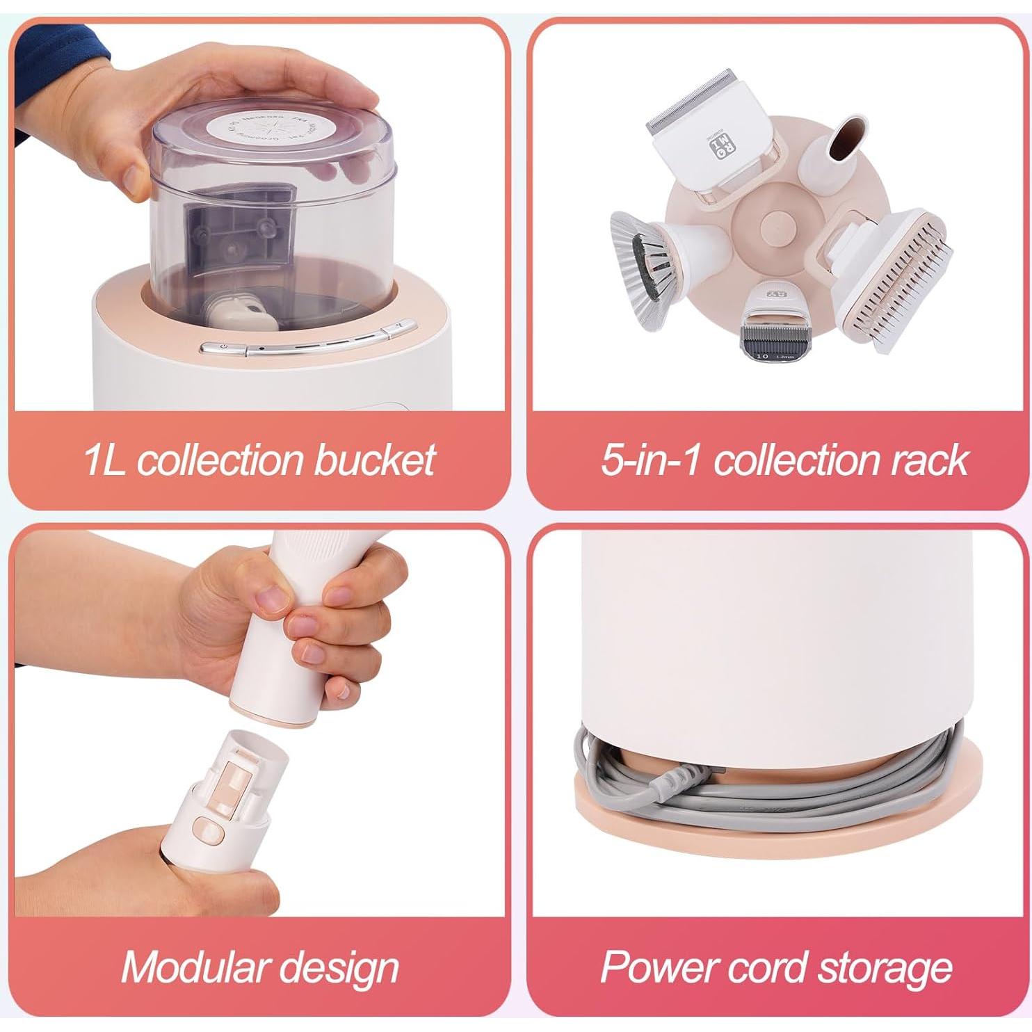 Kit Aspiradora y Acicalamiento Romiromi 5 en 1 para Mascotas