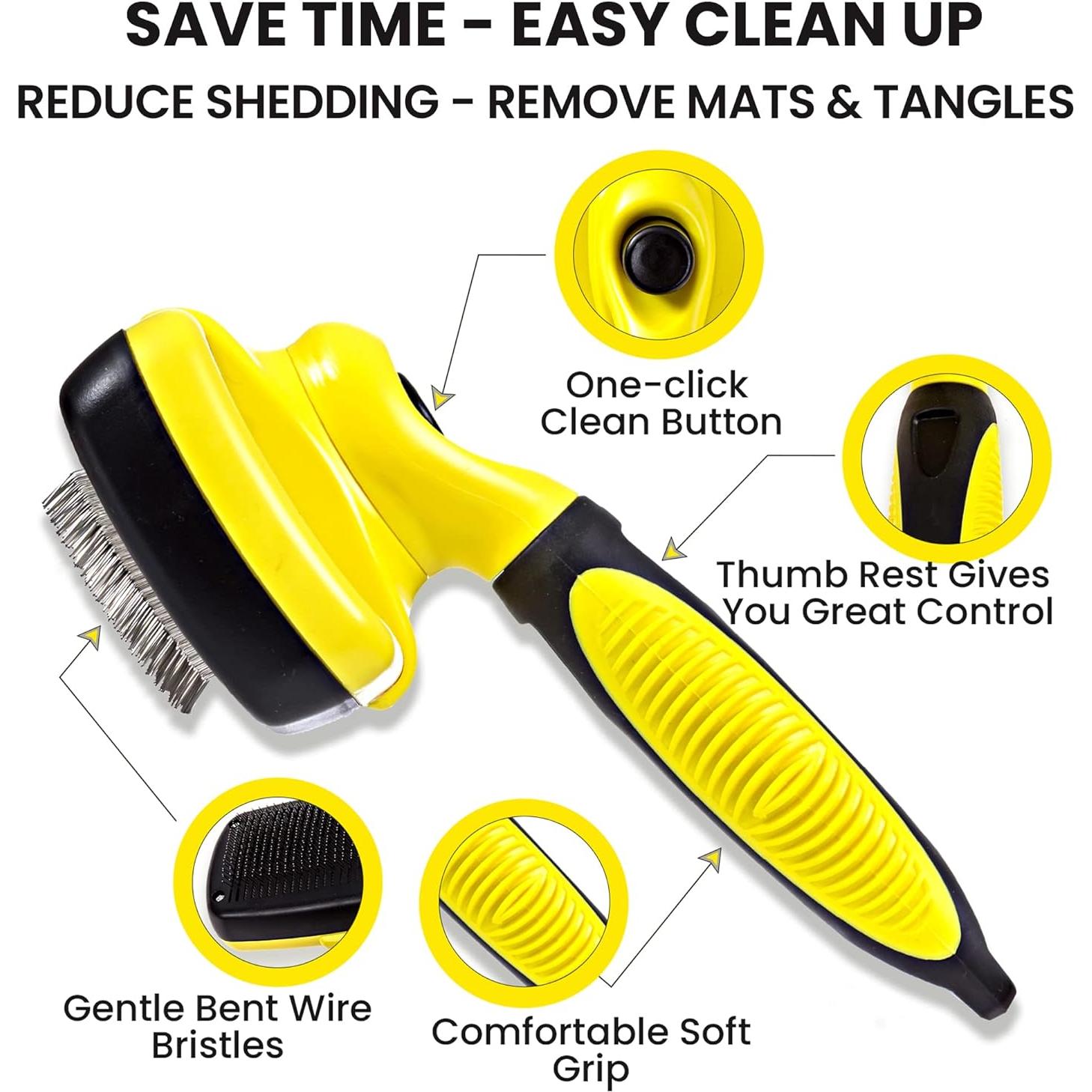 Kit de Cepillo Slicker y Peine Desenredante Bigwig para Perros y Gatos