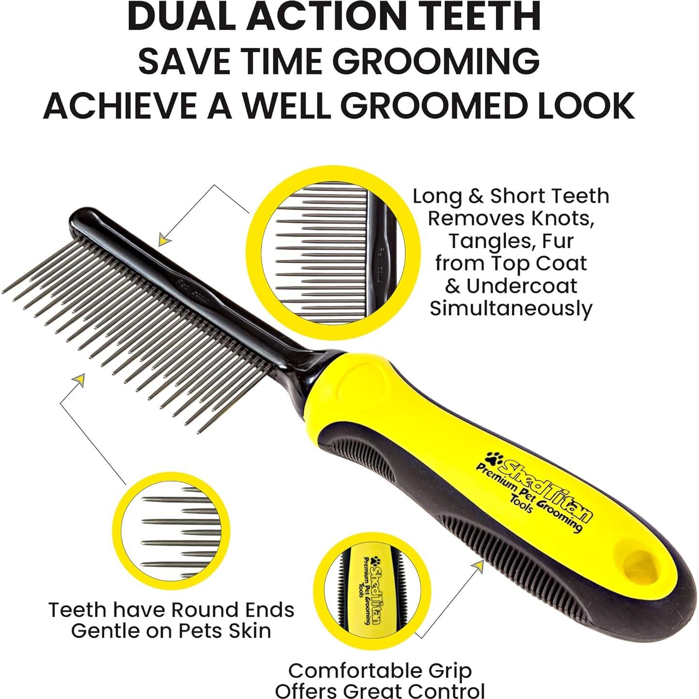 Kit de Cepillo Slicker y Peine Desenredante Bigwig para Perros y Gatos