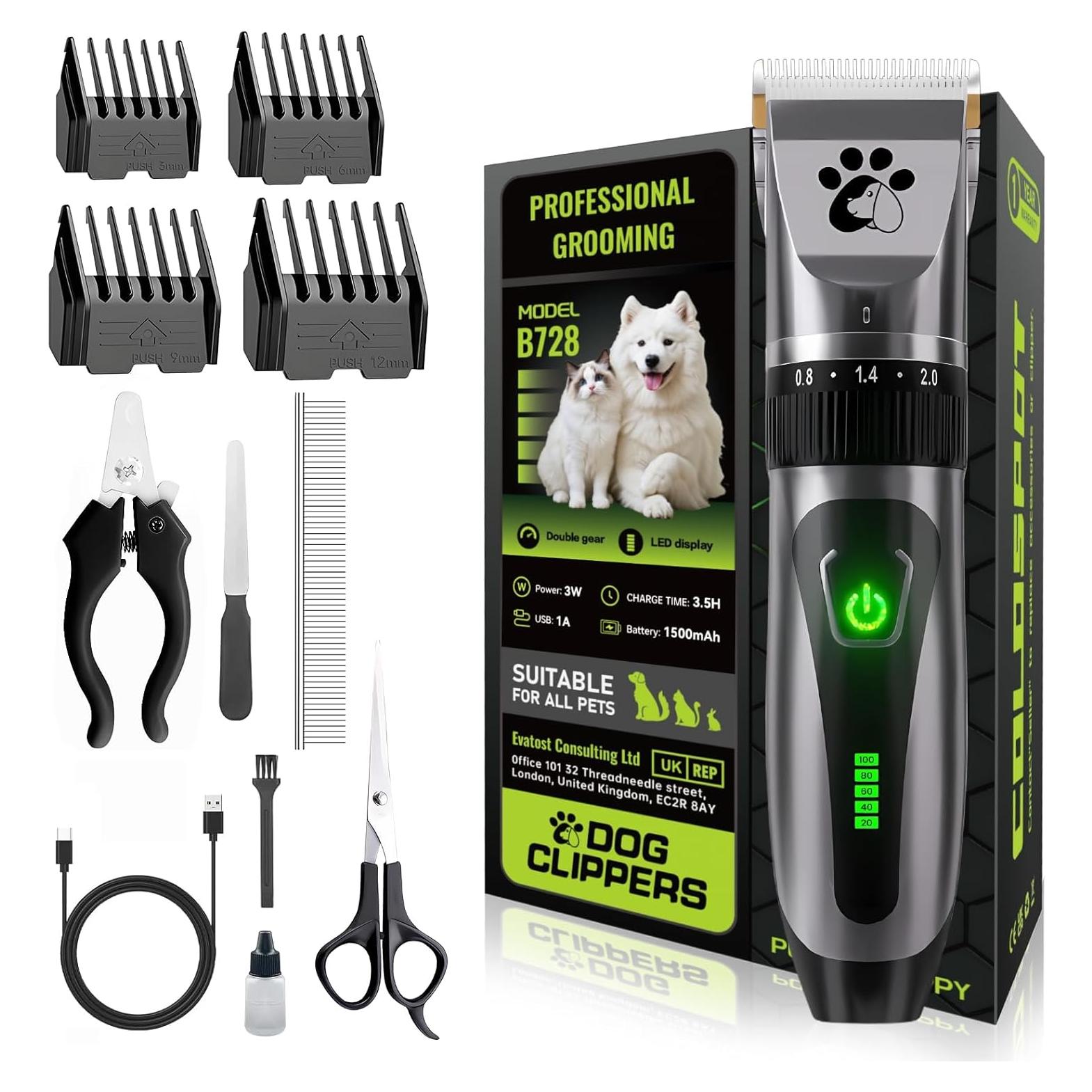 Cortadora de Pelo para Mascotas Coldspot B728 Inalámbrica 2 Velocidades