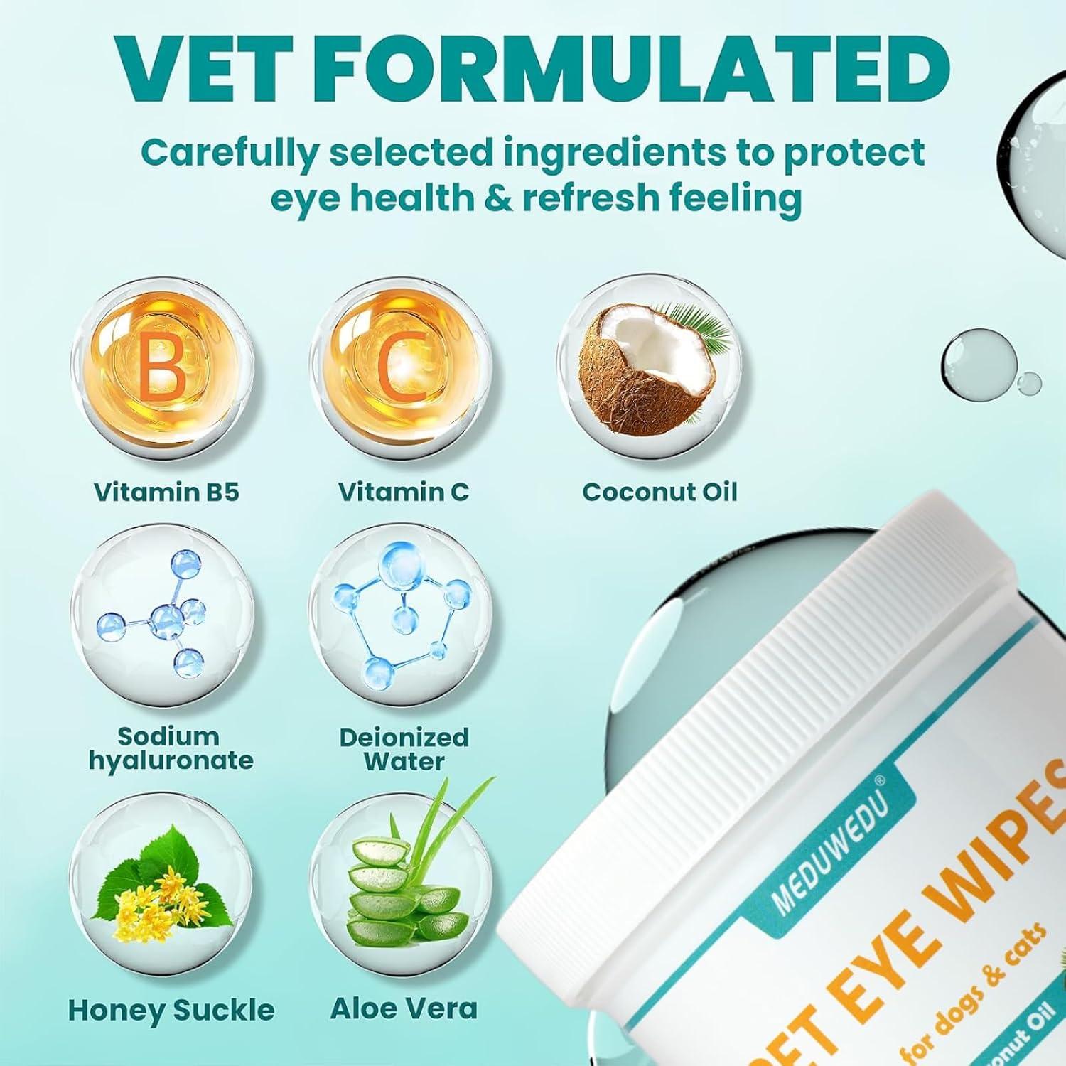 Toallitas Oculares para Mascotas MEDUWEDU 220 Piezas Coco