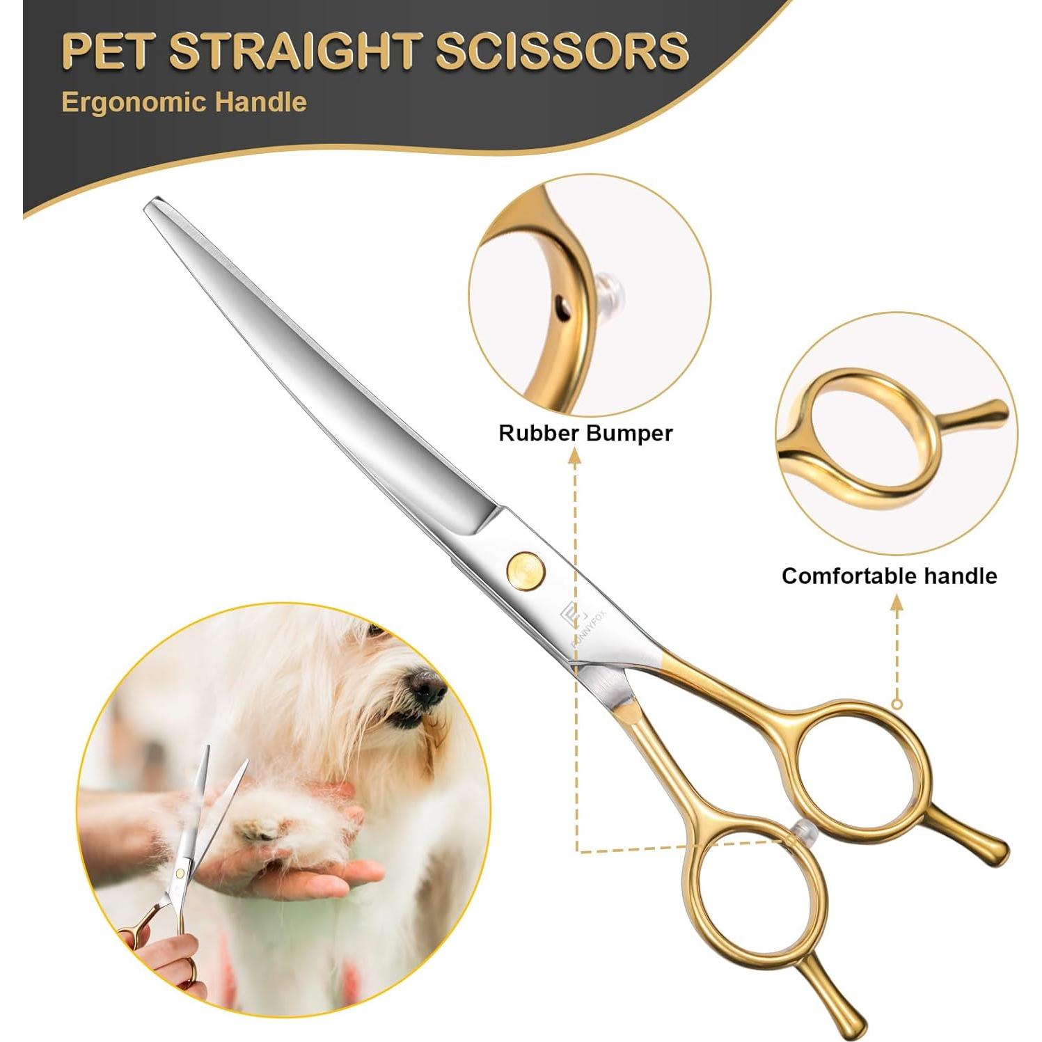 Juego de Tijeras para Aseo de Perros FunnyFox 6 en 1