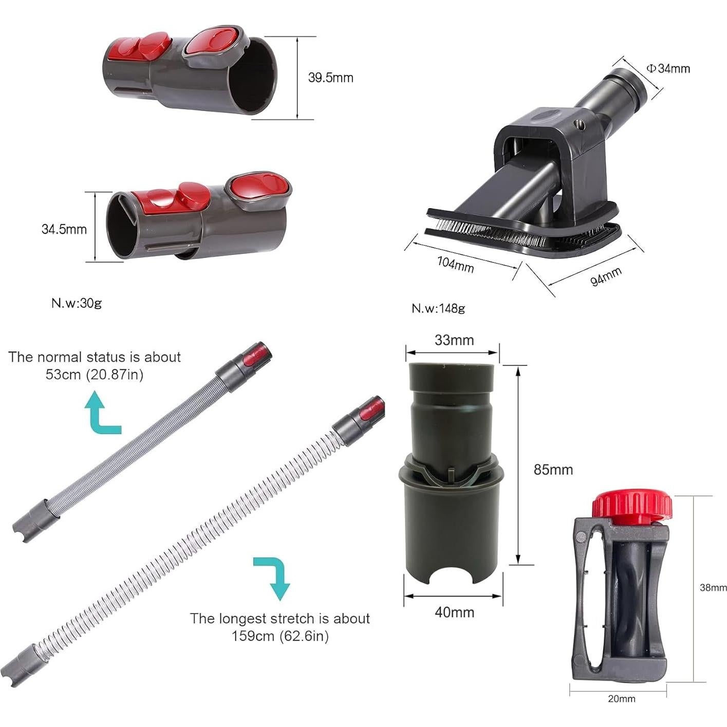 Kit de Cepillo Aspirador para Perros Smarille Dyson V15 V12 V11