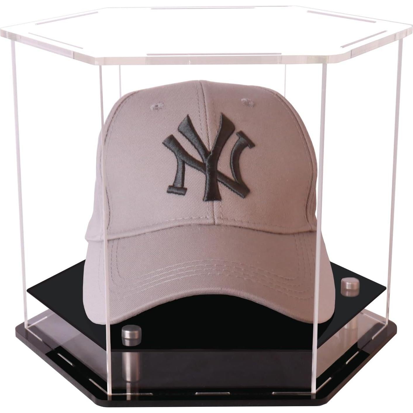 Caja de exhibición hexagonal acrílica para gorras WEI-H4 25.4x22.1x20.1 cm