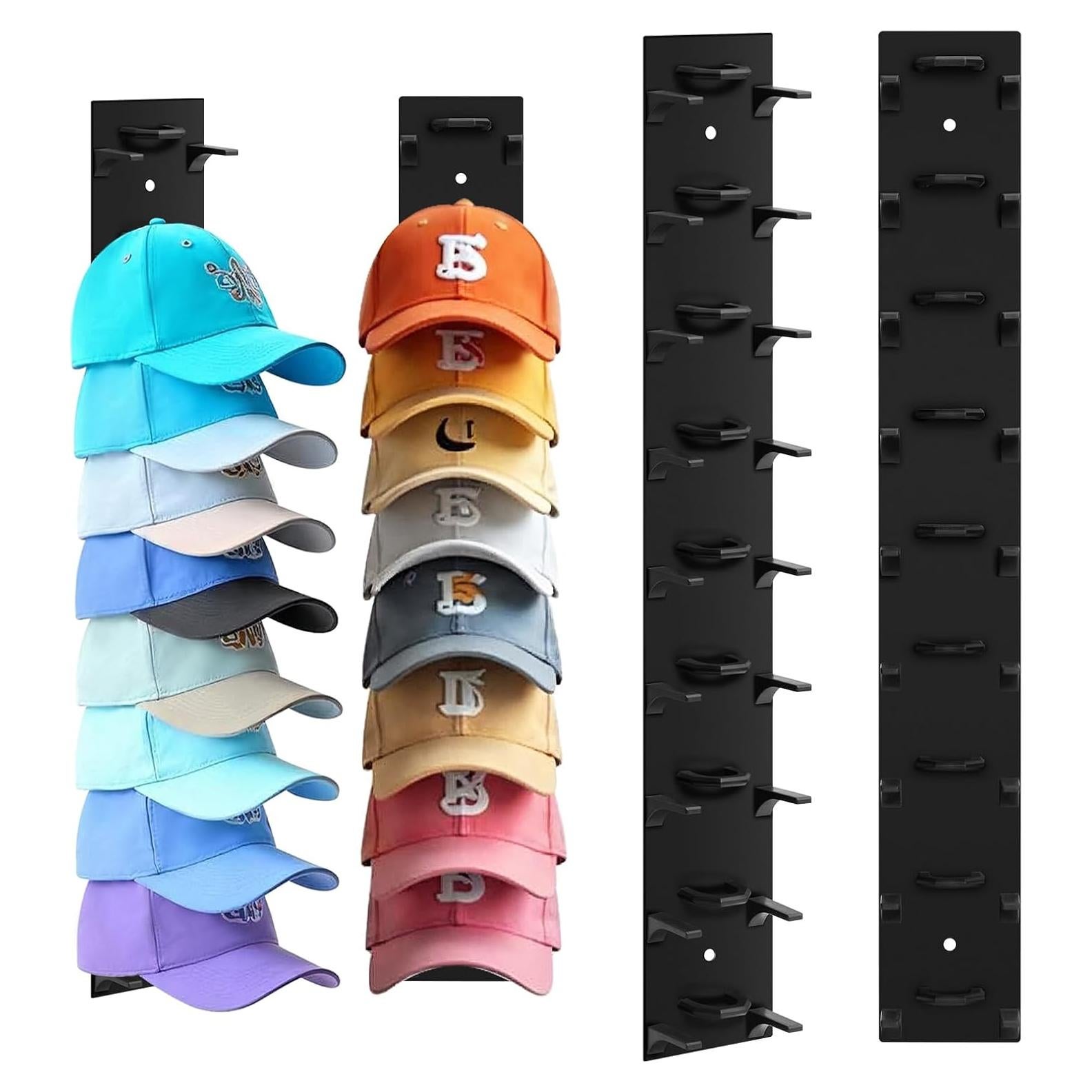 Organizador de Sombreros Dntorx, Soporte Pared 2 Piezas, 18 Sombreros