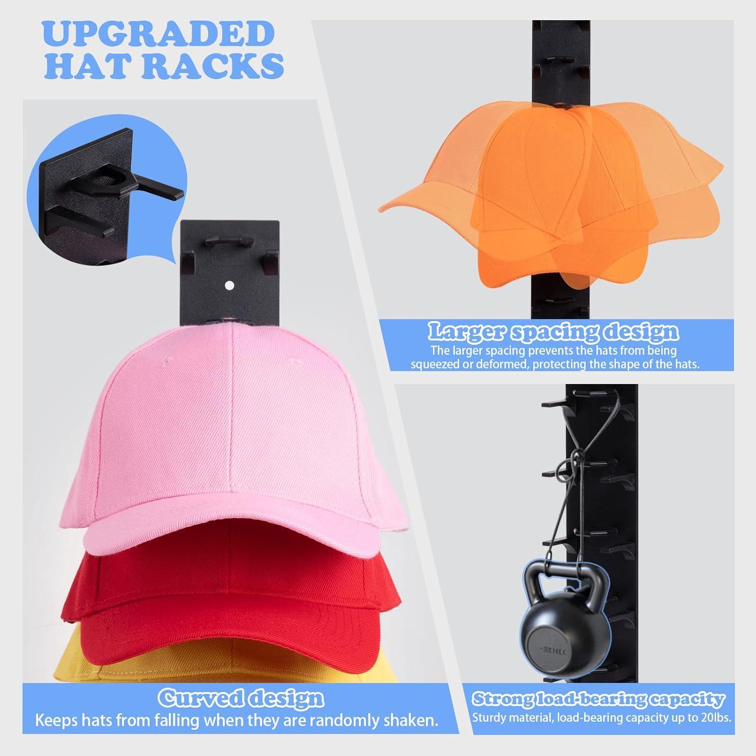 Organizador de Sombreros Dntorx, Soporte Pared 2 Piezas, 18 Sombreros