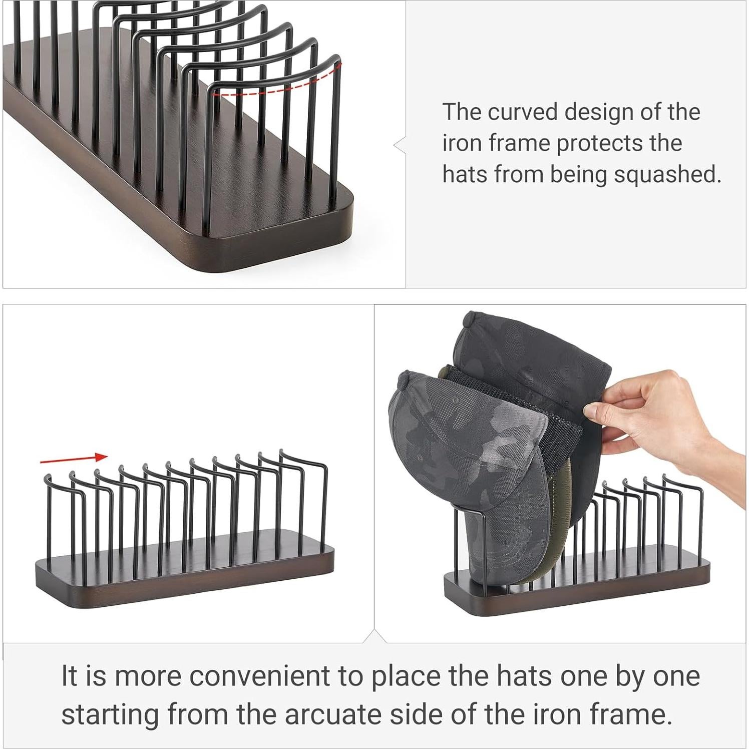 Organizador de Sombreros Mkono - Juego de 2 Soportes para 20 Gorras