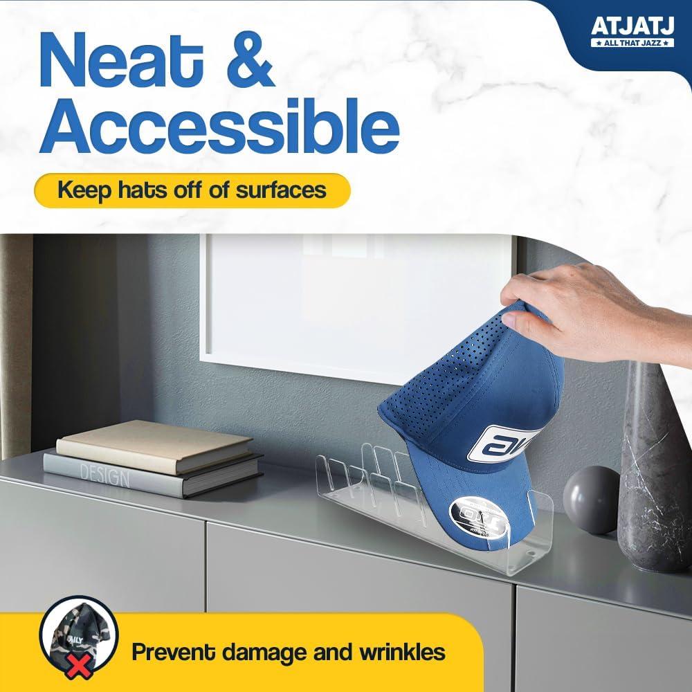 Soporte para Gorras ATJATJ Acrílico 2 Niveles 14 Gorras