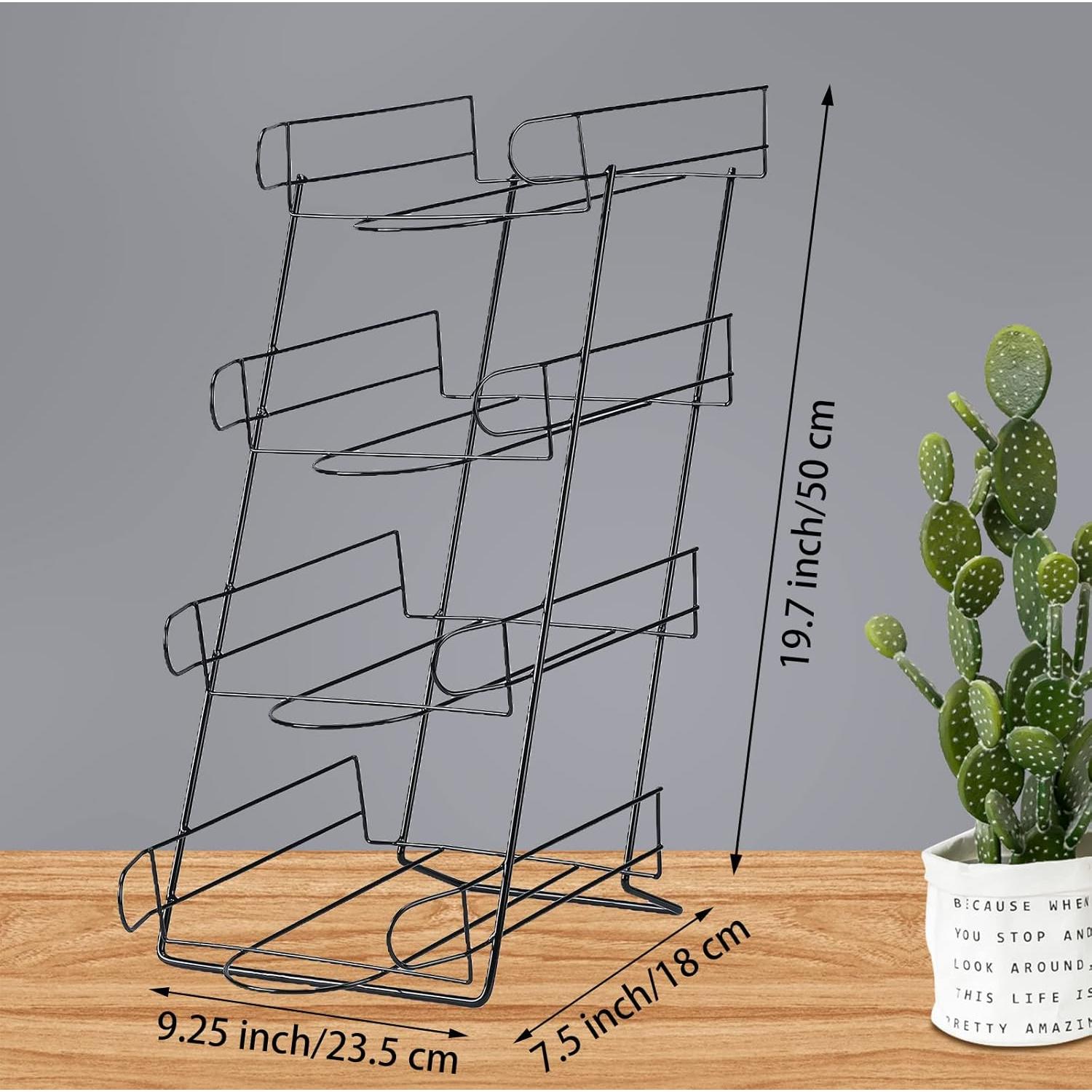 Soporte de Exhibición de Sombreros Zonon 4 Niveles Metal Negro