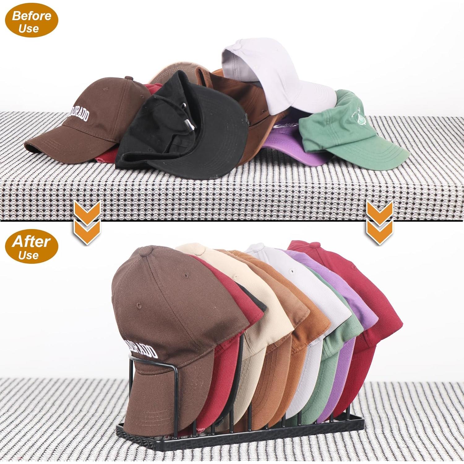 Organizador de Gorras de Béisbol YiSeyruo - Soporte de Metal para 10 Gorras