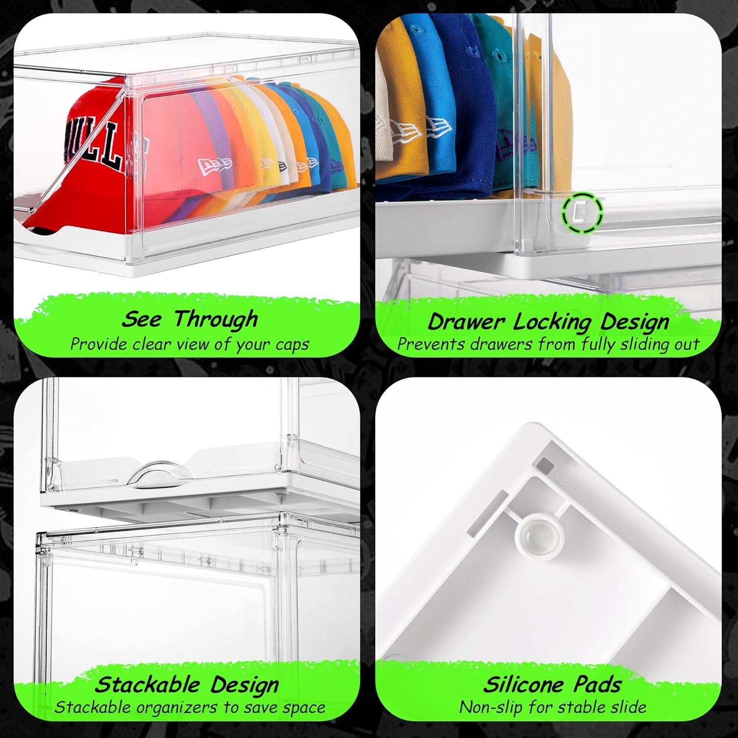 Organizador de Sombreros Vtopmart 2 Pack con Bandeja Deslizante