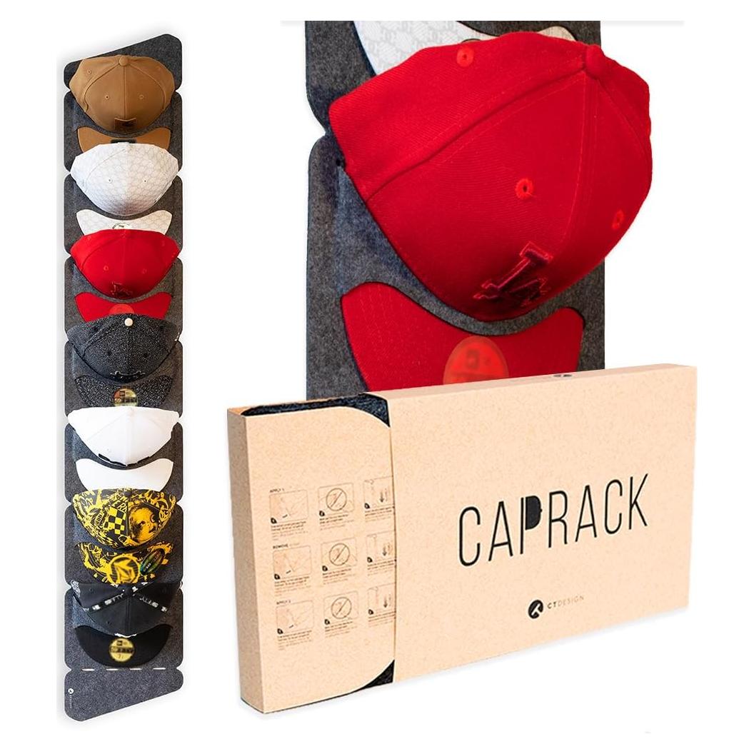 Organizador de Gorras Caprack para Pared - Soporte Gris Oscuro