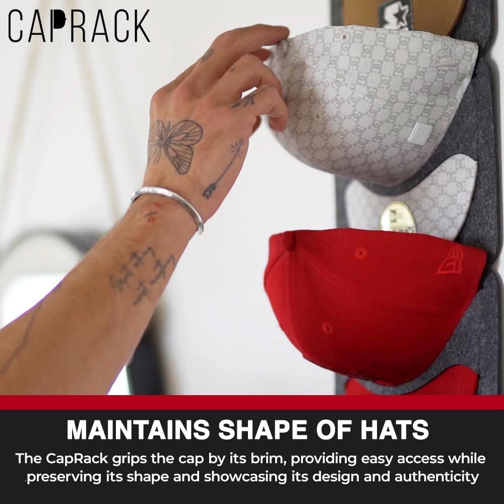 Organizador de Gorras Caprack para Pared - Soporte Gris Oscuro