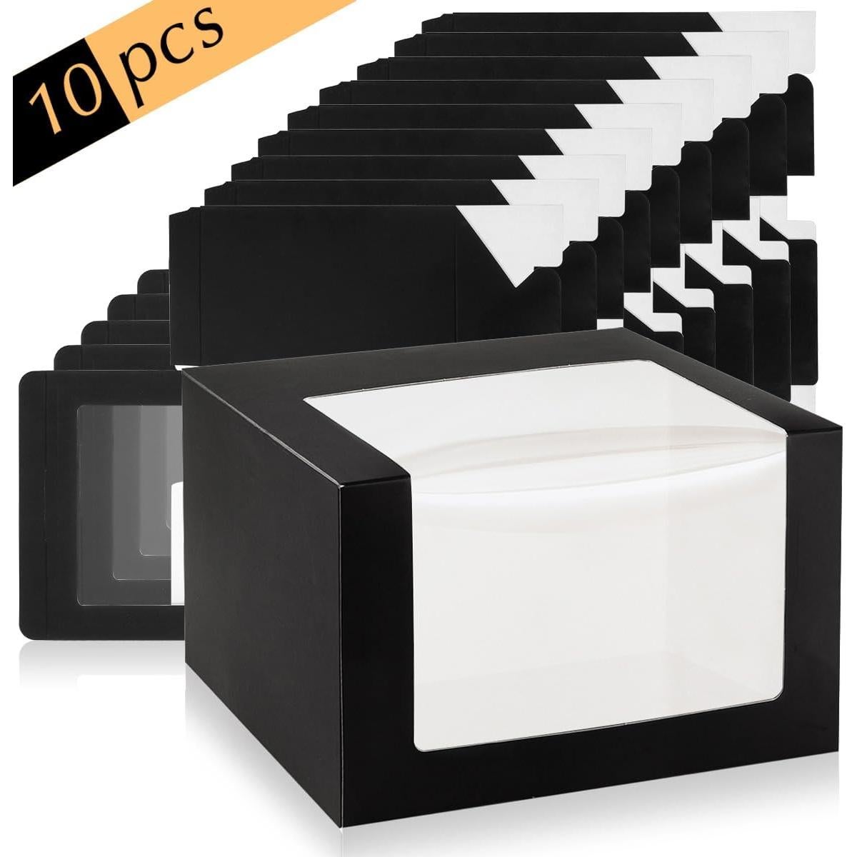 Cajas de Regalo Negras LADYBRO con Ventana para Gorras - Paquete de 10