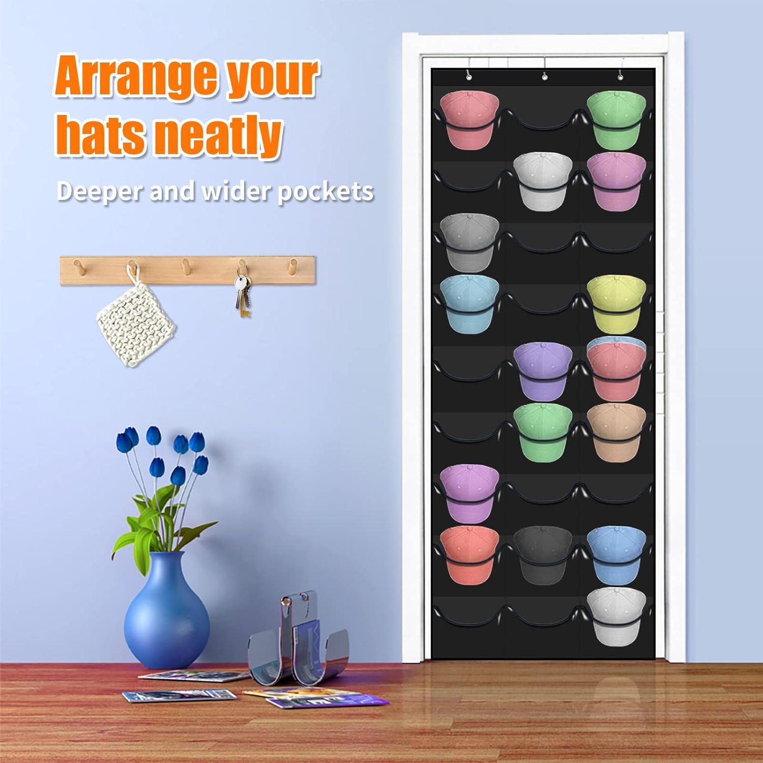 Soporte para Gorras de Béisbol Clbutge, 27 Bolsillos, Negro