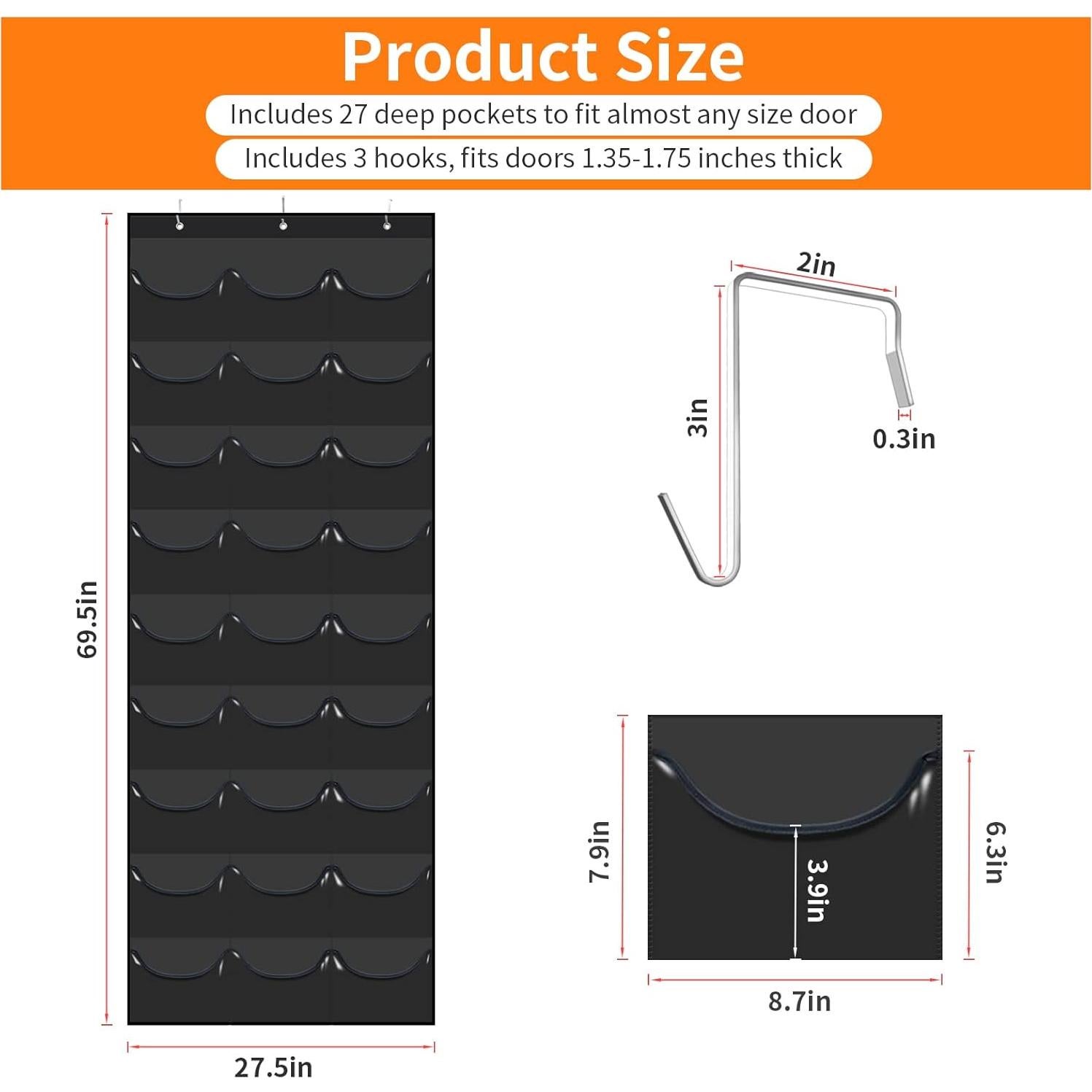 Soporte para Gorras de Béisbol Clbutge, 27 Bolsillos, Negro
